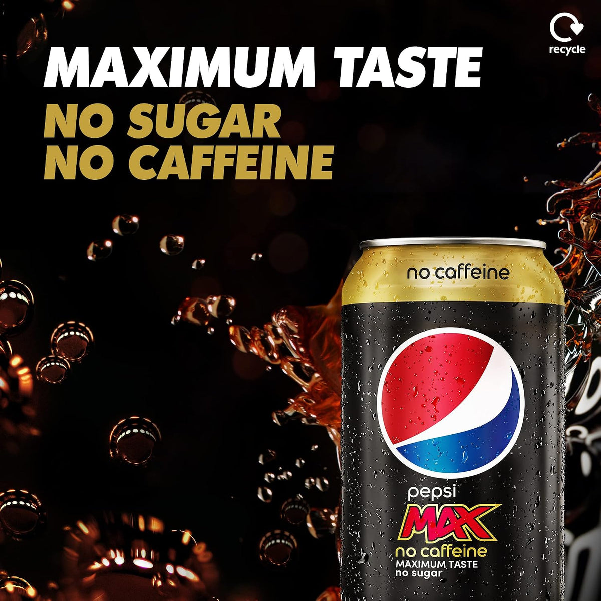 Pepsi Max Caffeine Free Cola | 330ml Can | 8 Pack