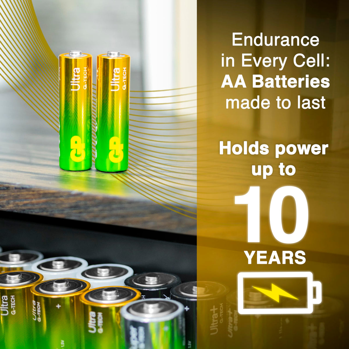 GP AA Batteries 40 Pack 1.5V Alkaline Double A 10 Yr Long Shelf Life