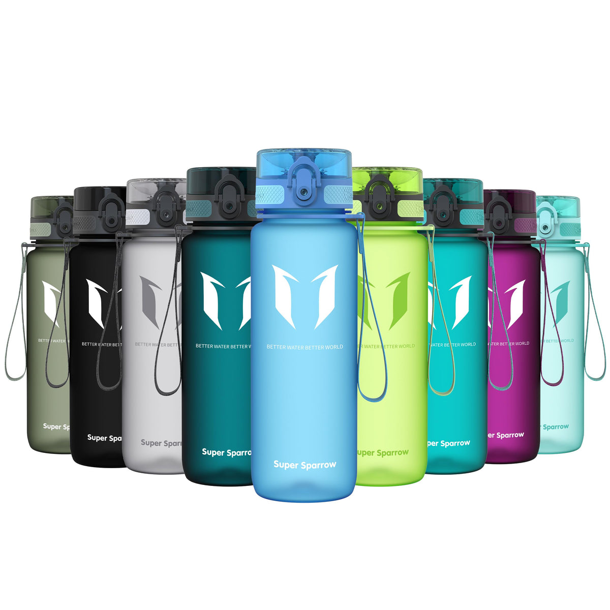Sparrow Water Bottle 500ml/750ml/1L BPA-Free Tritan Drinks Bottle One-Click
