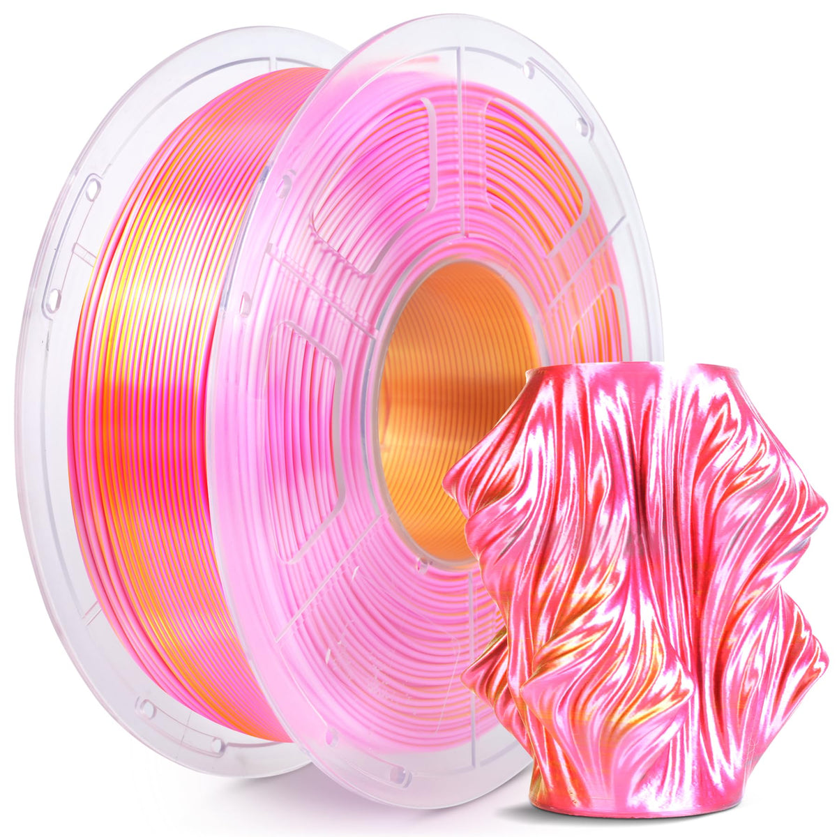 SUNLU Silk PLA+ Filament, Shiny Metallic Silk 3D Filament 1.75mm