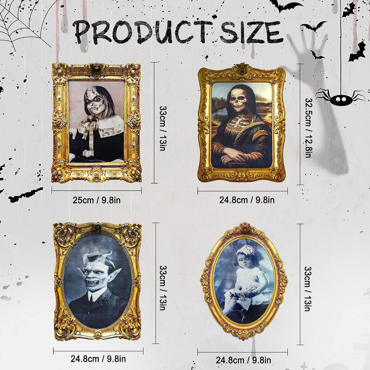 ECGER Halloween Decorations Indoor, Haunted Scary Changing Face Pictures