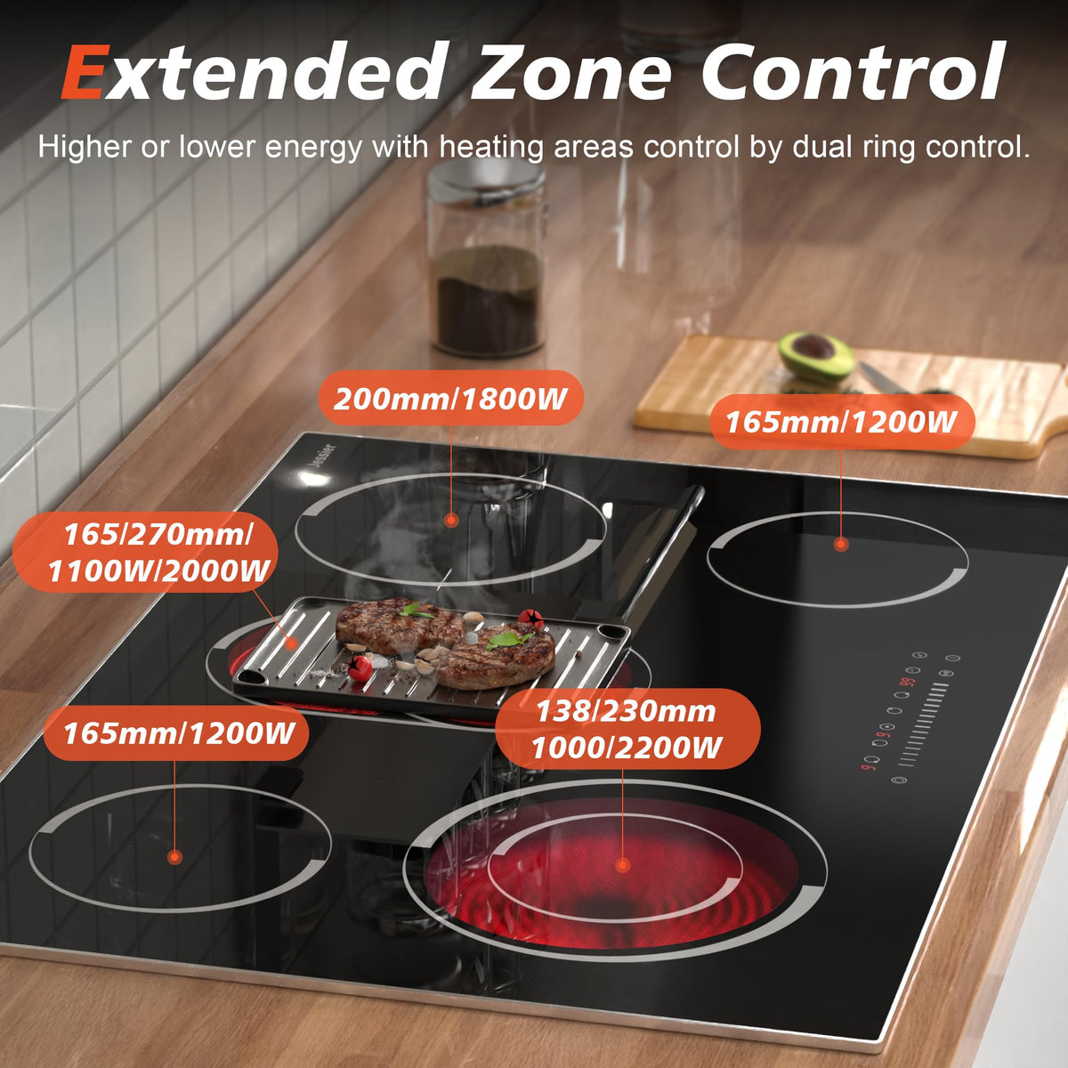 Portable Ceramic Hob, Pulg in Single Electric Hob 3600W