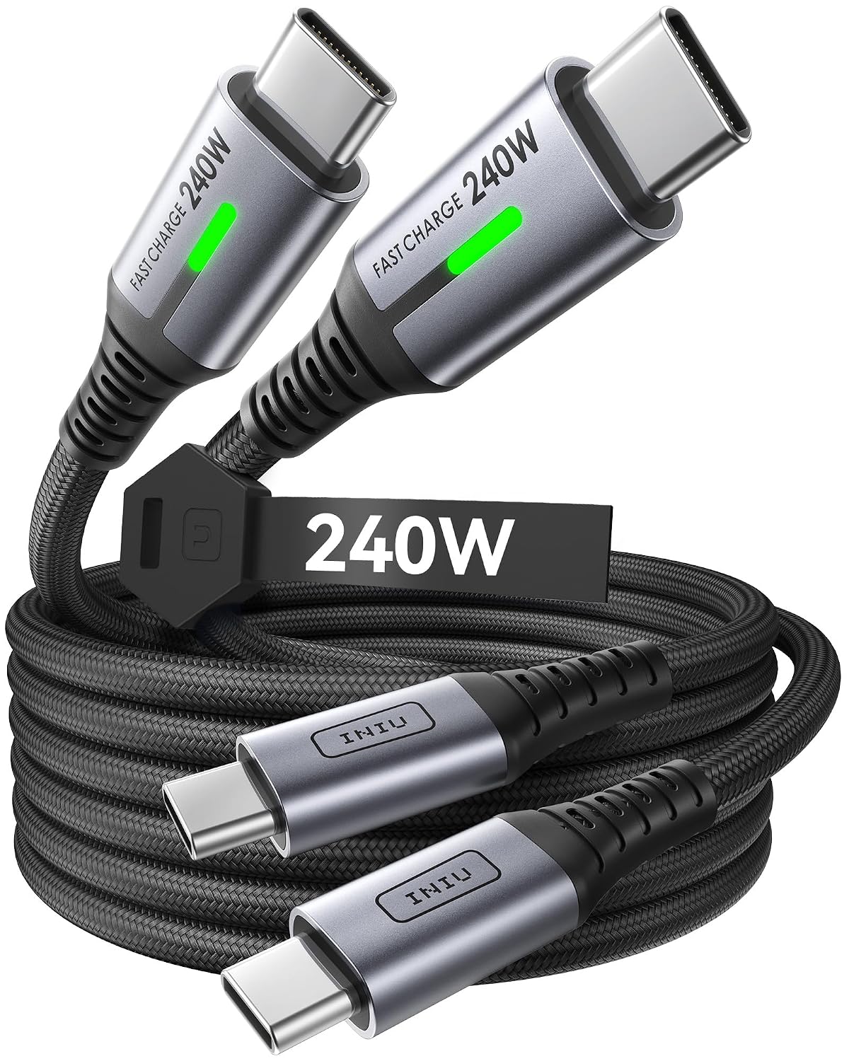 INIU 240W USB C to USB C Charger Cable, [2-Pack 2m] PD Type C Charge Cable