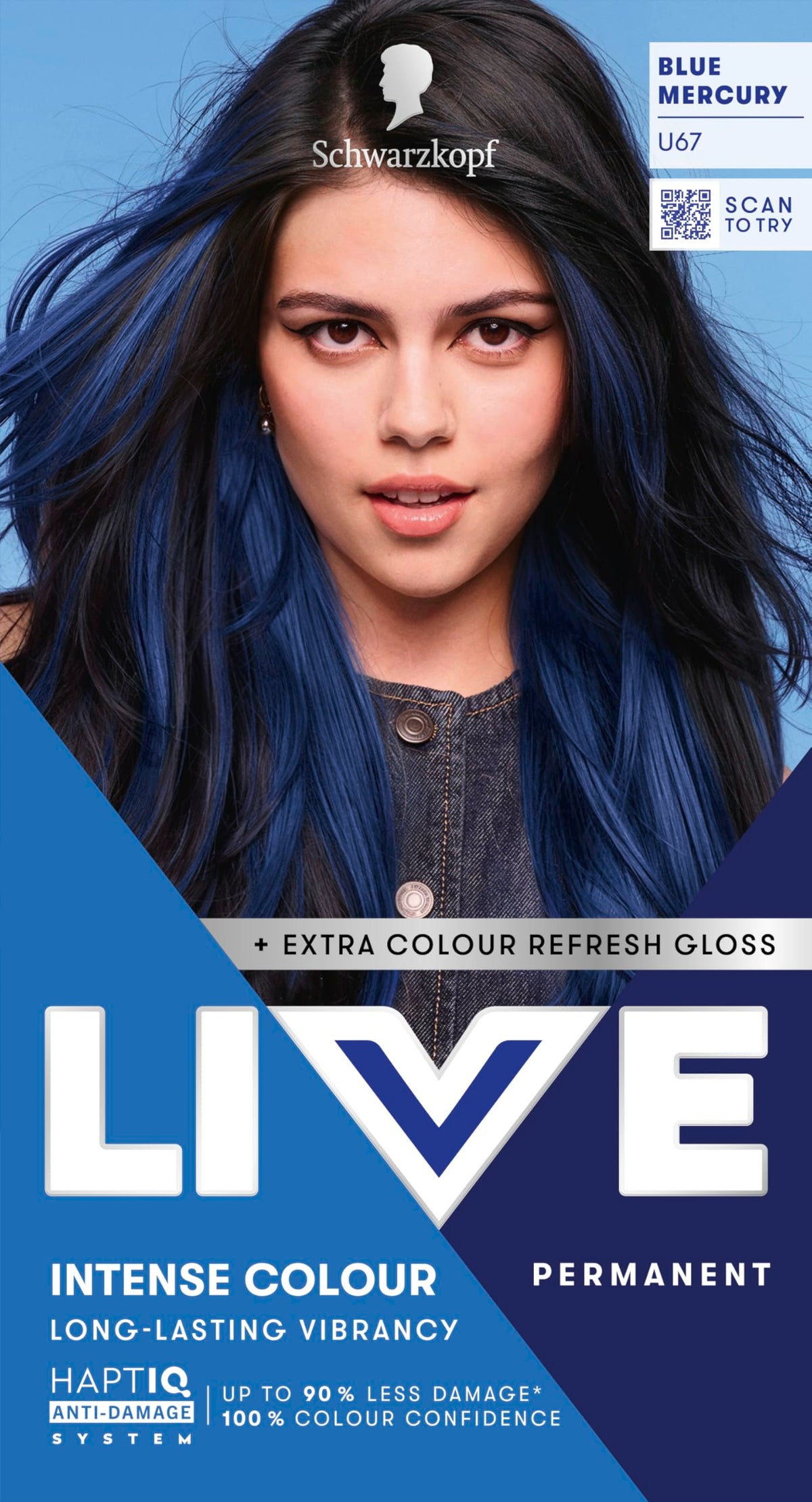 Schwarzkopf LIVE Intense Colour Hair Dye, 099 Deep Black