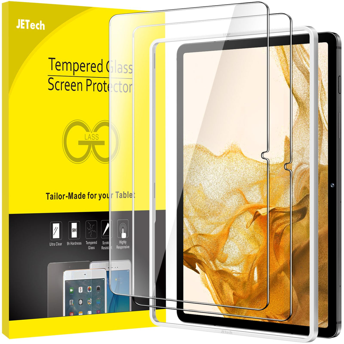 JETech Screen Protector for Galaxy Tab S10 Lite/S10 FE/S9 FE/S9, 2-Pack