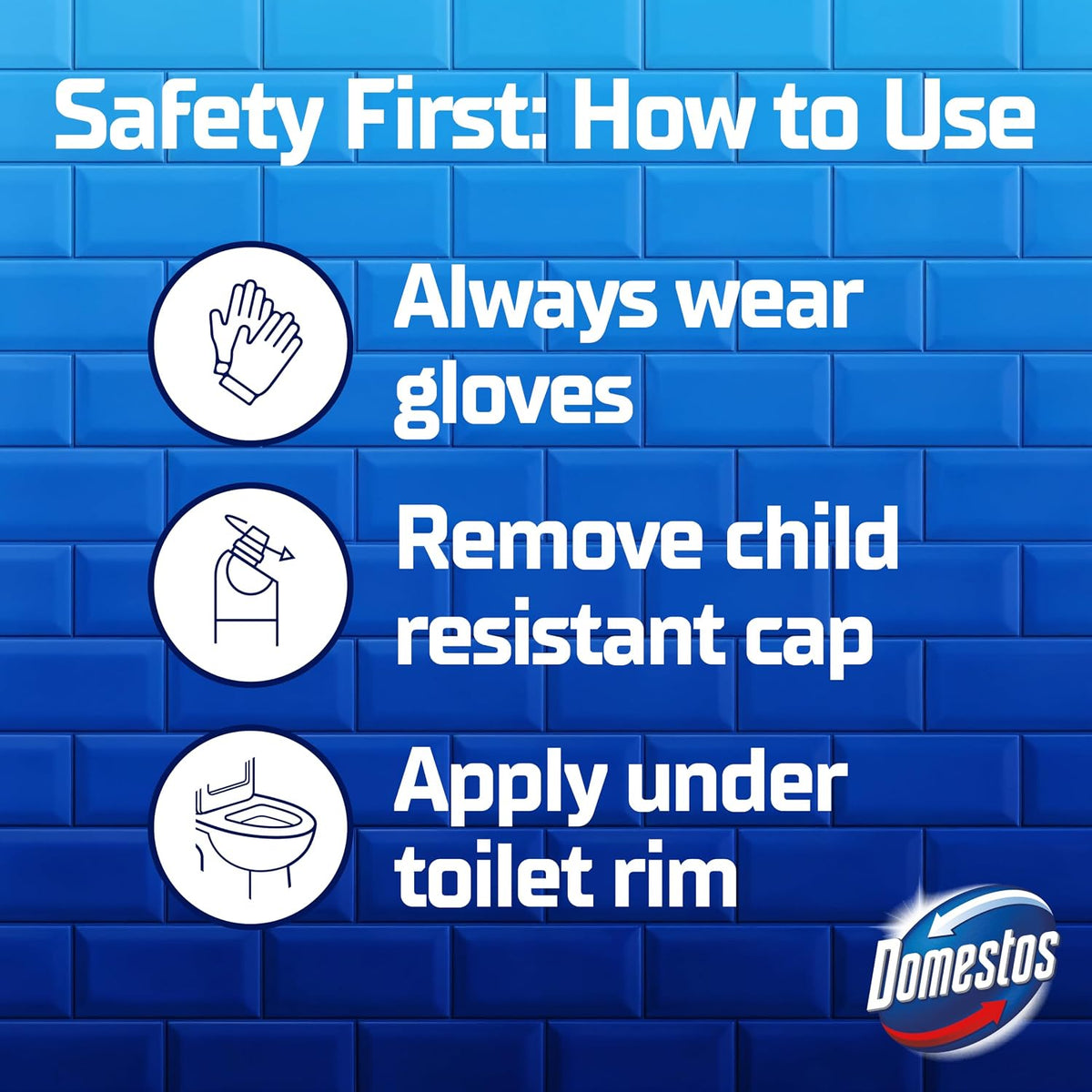 Domestos Original Thick Bleach disinfectant that eliminates 99.99% of bacteria and viruses* unstoppable strength 9x 750 ml