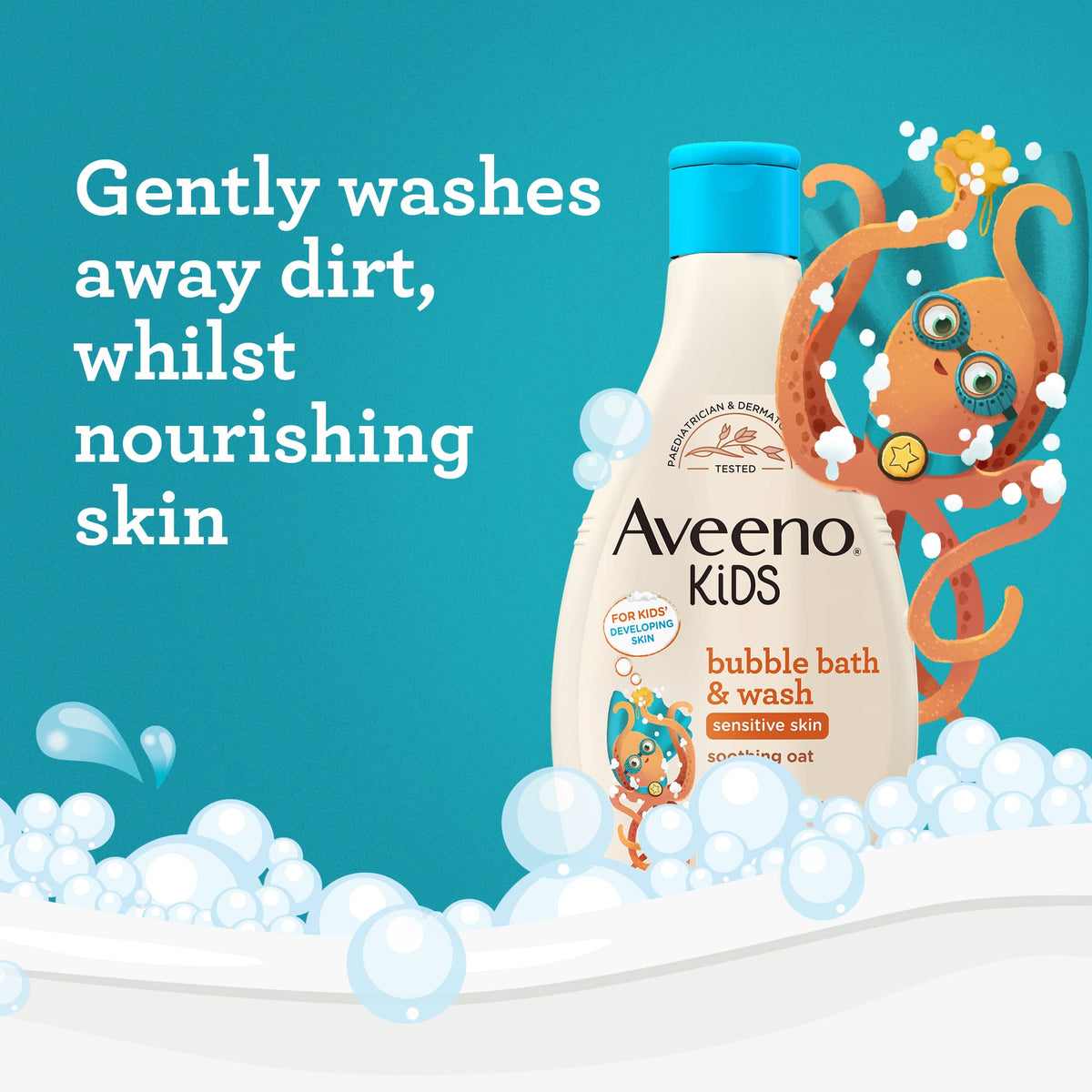 Aveeno Kids Bubble Bath & Wash for Sensitive Skin (1 x 400ml)