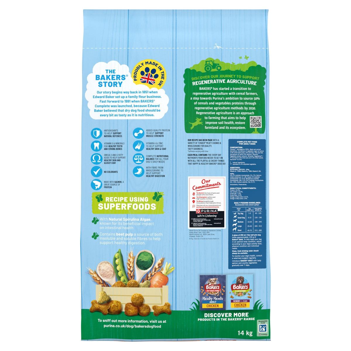 BAKERS Superfoods Adult Dry Dog Food Beef with Vegetables 14kg Pack