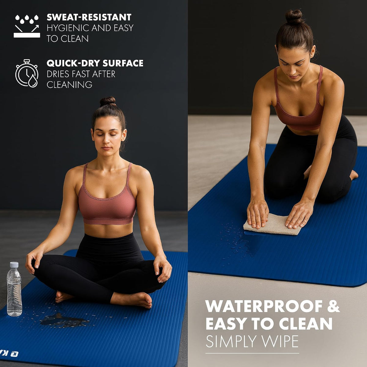 KAYMAN Yoga Mat - Non-Slip Extra Thick 8mm NBR Foam, Exercise Mat, 180x60cm