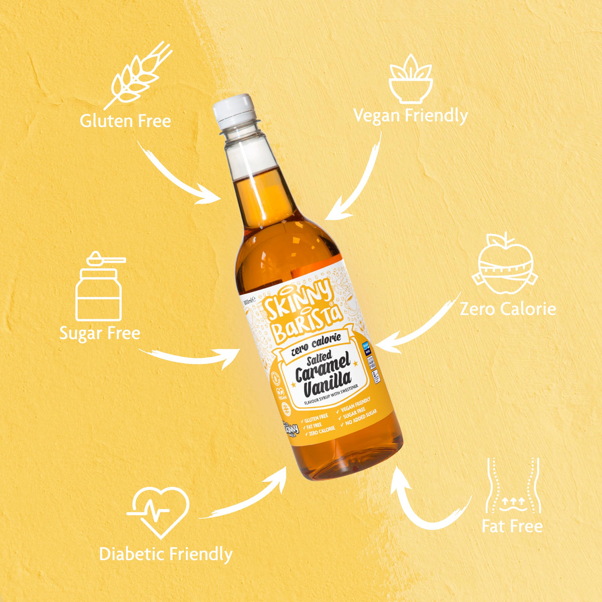 Skinny Food Co Butterscotch Syrup Zero Calorie 1L - Sugar Free Coffee Syrup