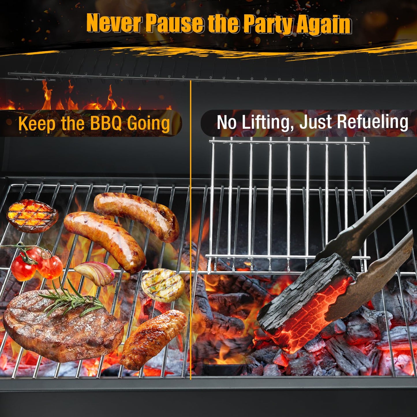 Charcoal BBQ Grill With Offset Smoker: Large Oil Drum Barbecue Barrel Grill For Outdoor Garden