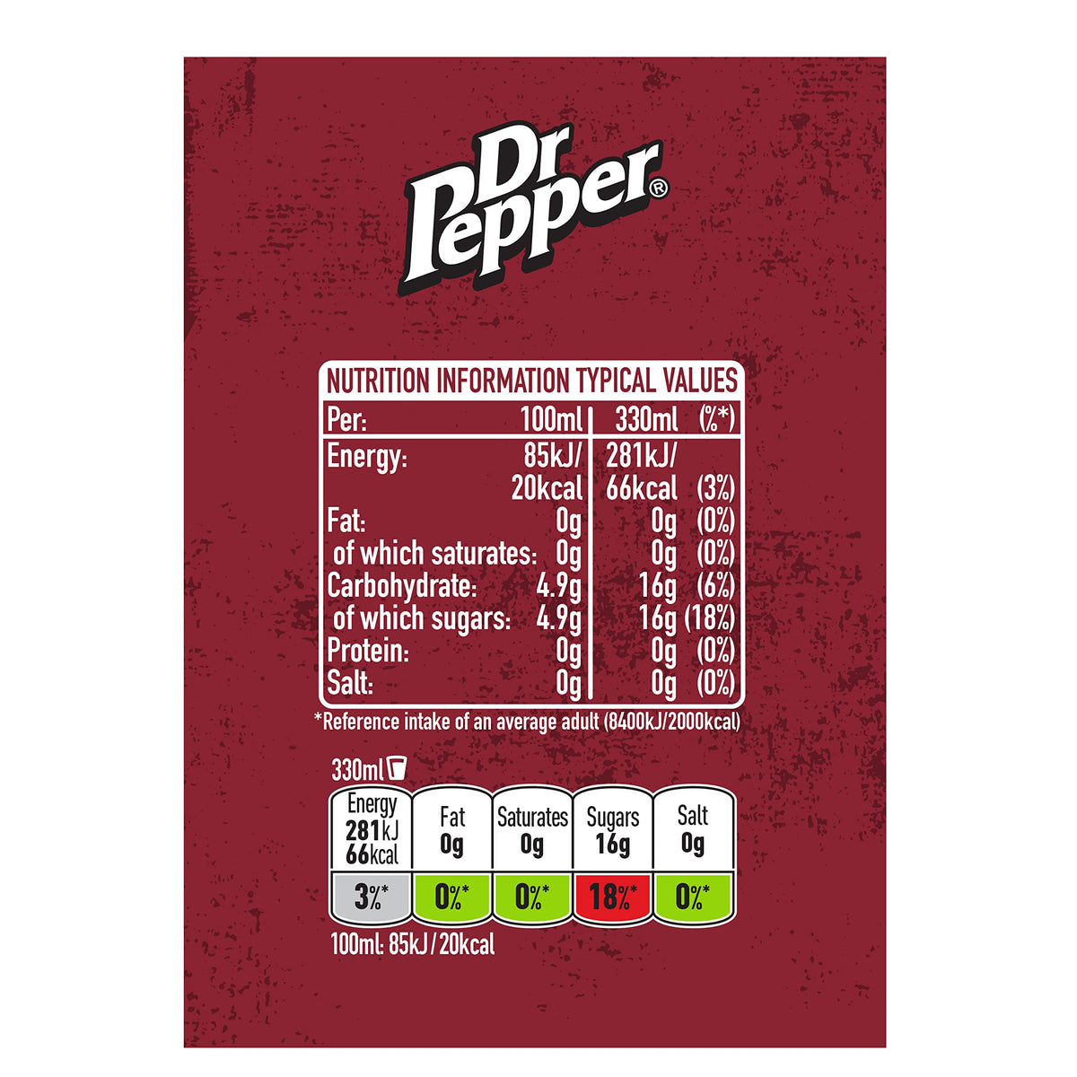 Dr Pepper Zero 8 x 330ml