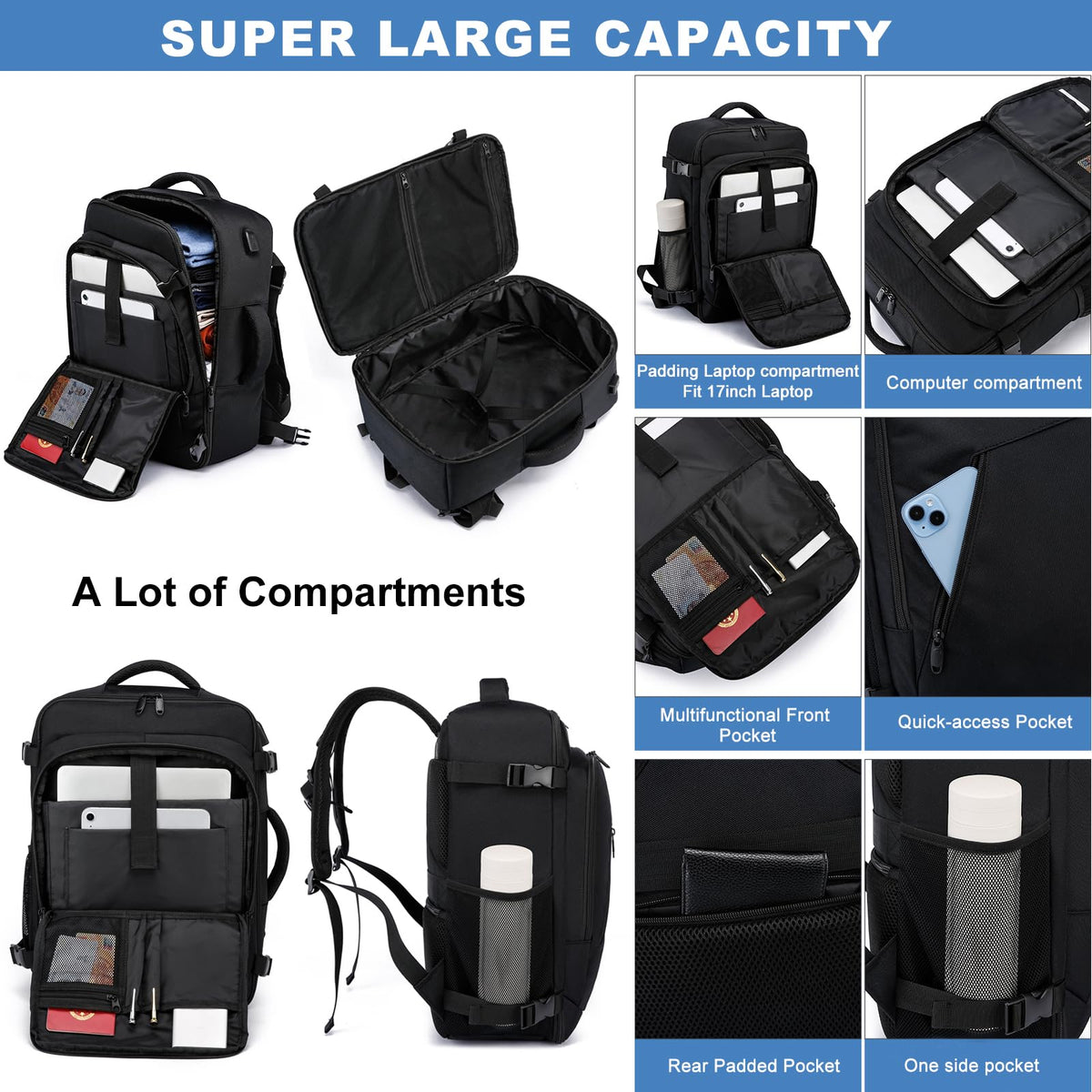 Ryanair Cabin Bags 40x30x20 Underseat 24L Small Travel Backpack Cabin Size