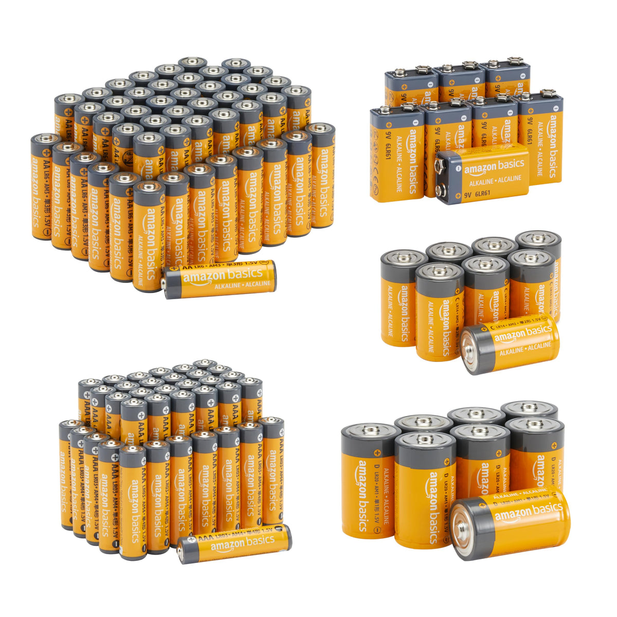 Amazon Basics 100-Pack AA Alkaline High-Performance Batteries, 1.5 Volt, 10-Year Shelf Life