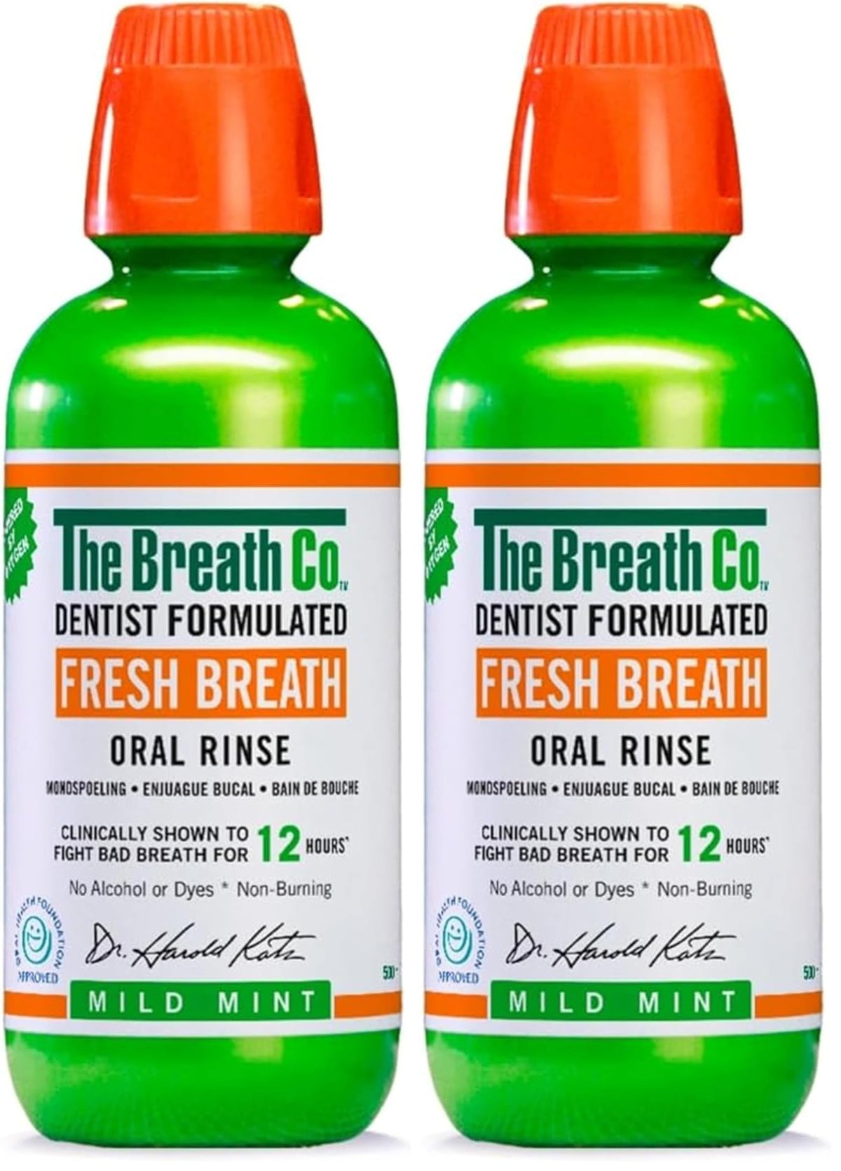 The Breath Co. Mild Mint Mouthwash, 12 Hours Fresh Breath, 500ml