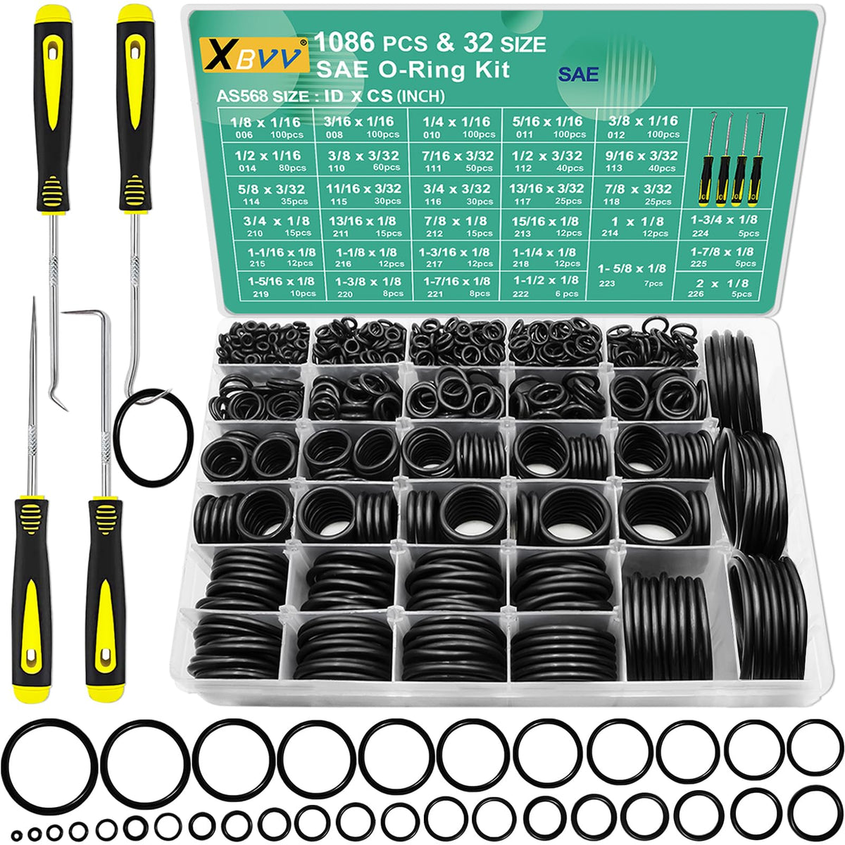 XBVV 20 Sizes O Rings O Rings Rubber Assorted Seal Kit