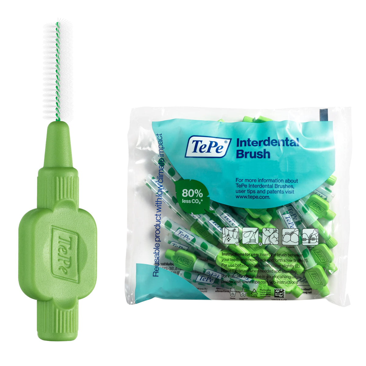 TePe Interdental Brush, Original, Blue, 0.6mm/ISO 3, 8pcs