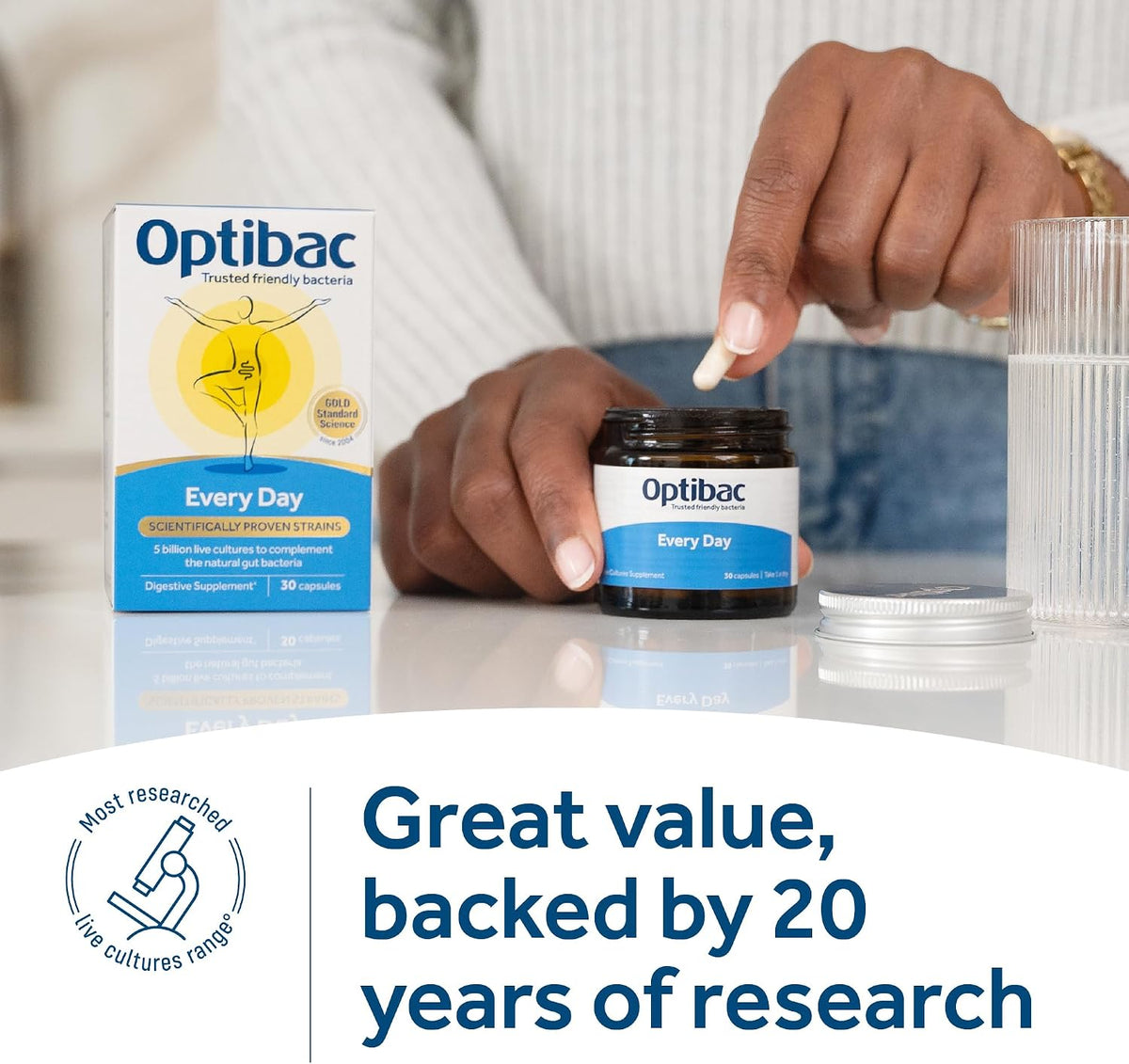 Optibac Every Day - Vegan Daily Digestive Supplement - 30 Capsules