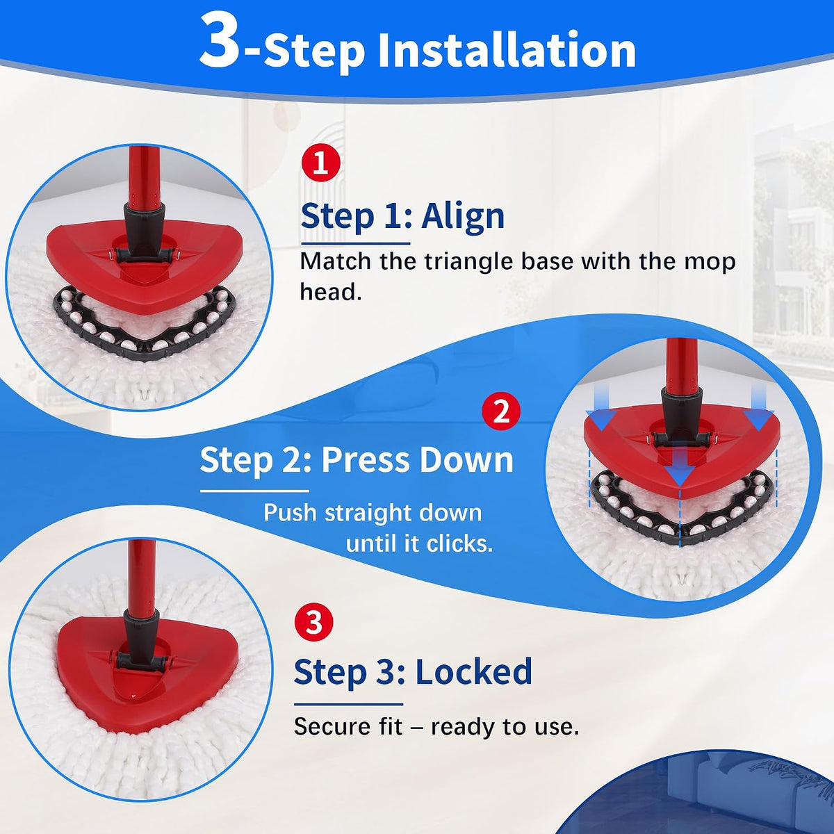 4 Pack Mop Head Replacement Compatible with Vileda Turbo 1-Tank Spin Mop