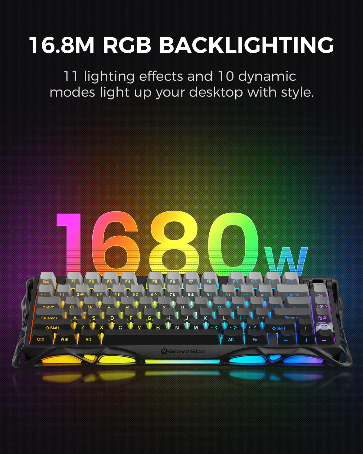 GravaStar Mercury K1 Mechanical Keyboard with Aluminium Frame, 75% Wireless Gaming Keyboard, Hot Swap Custom Keyboard with Button, Gasket, RGB Tri-Mode Keyboard, PBT Keycaps, 8000 mAh White