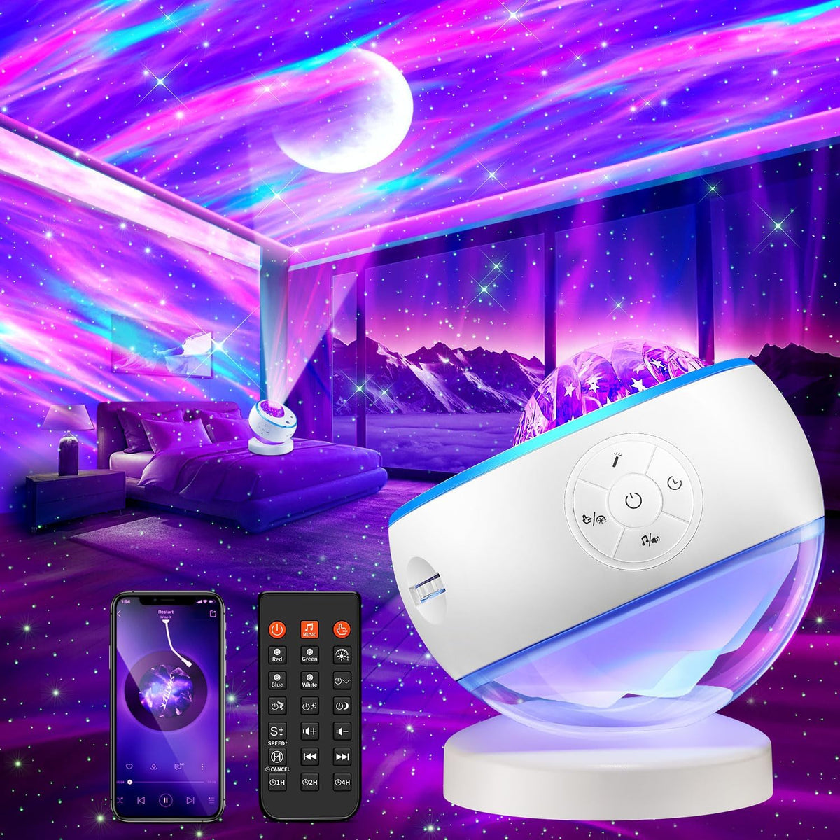OneFire Galaxy Projector 16 Color Teenage Girl Gifts 5 Films Star Projector