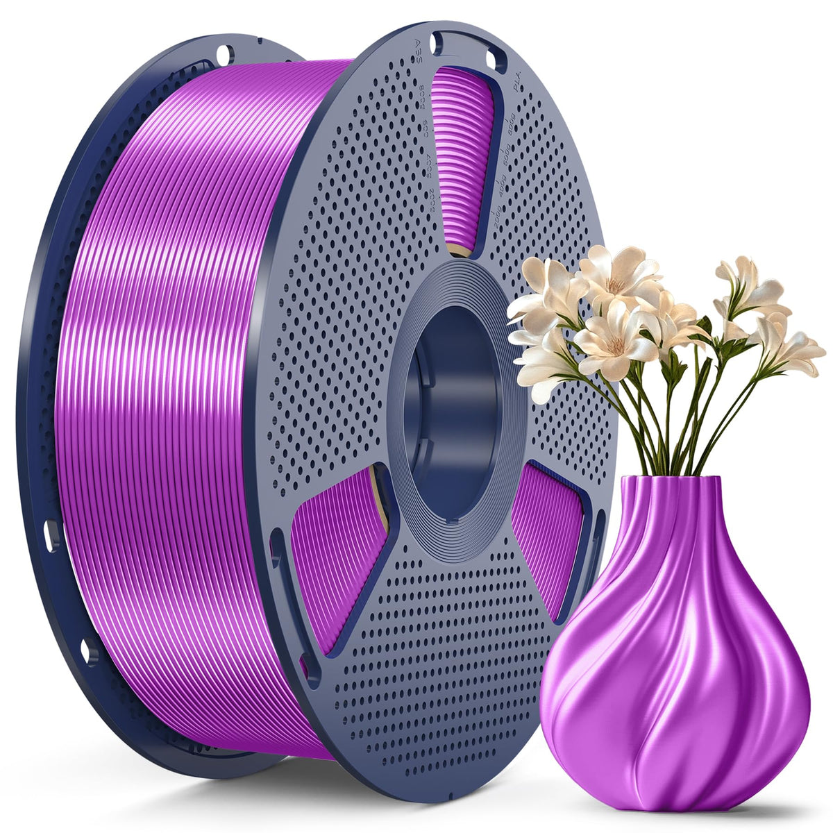 SUNLU Silk PLA+ Filament, Shiny Metallic Silk 3D Filament 1.75mm
