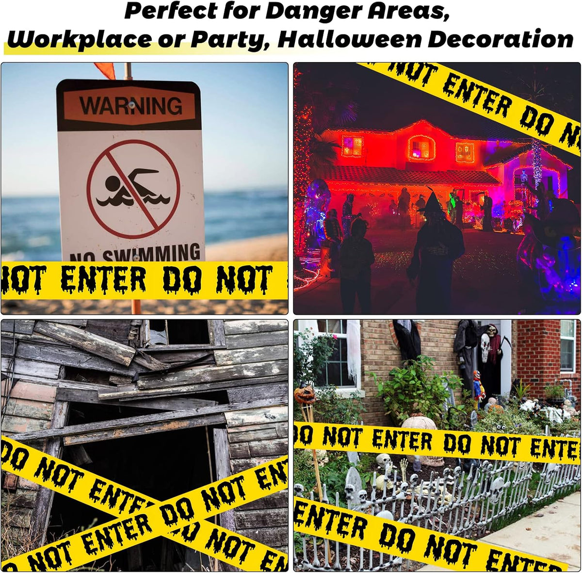 Halloween Decorations DO NOT ENTER Tape Adhesive 25M