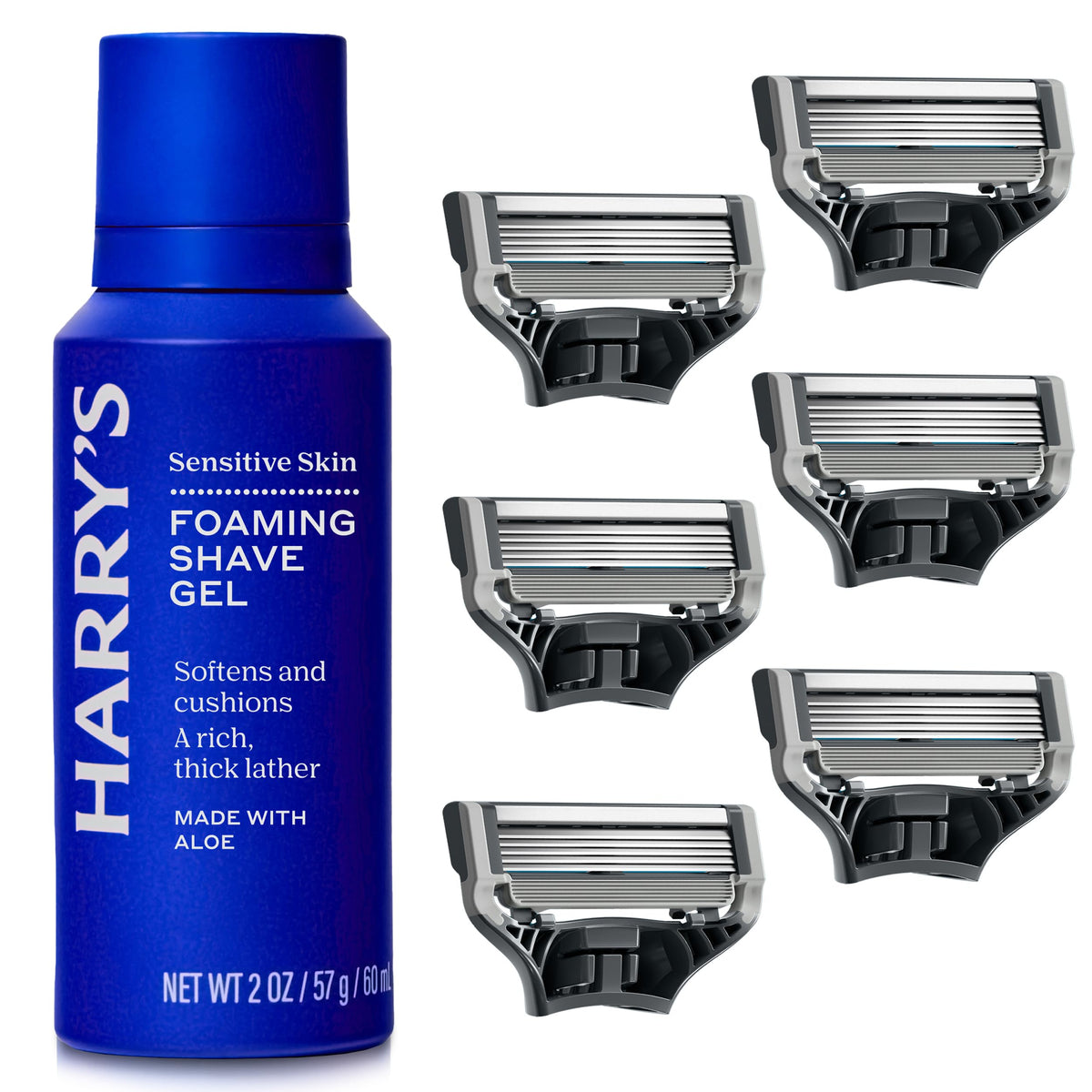 Harry’s Original Razor Blades for Men, 10 Razor Blade Refills, 5 Anti-Friction Shaving Blades with Precision Trimmer, Compatible with Harry’s Original Razors
