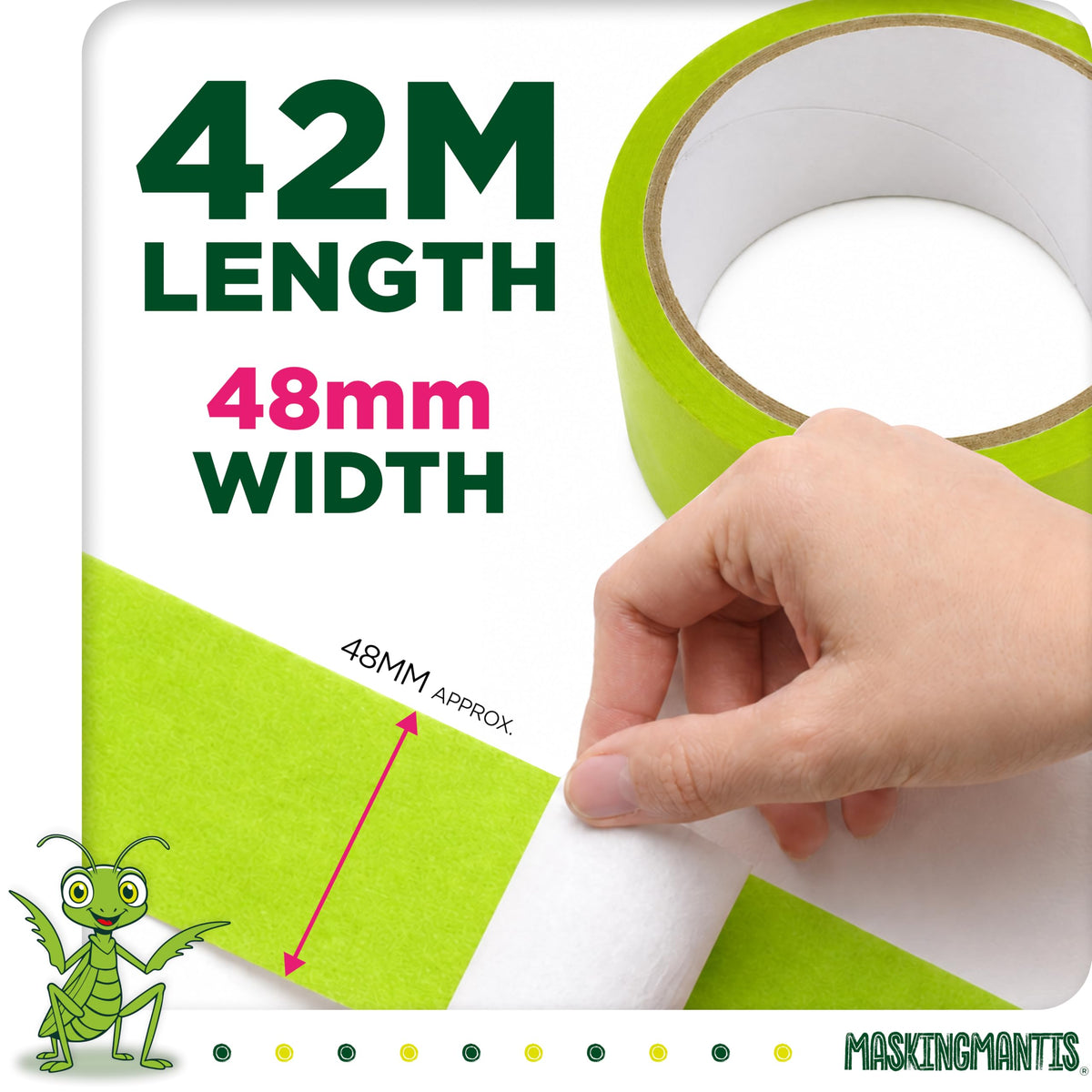 Status IONOS Masking Tape, Multi Surface, Pack of 1, 48mm x 20m