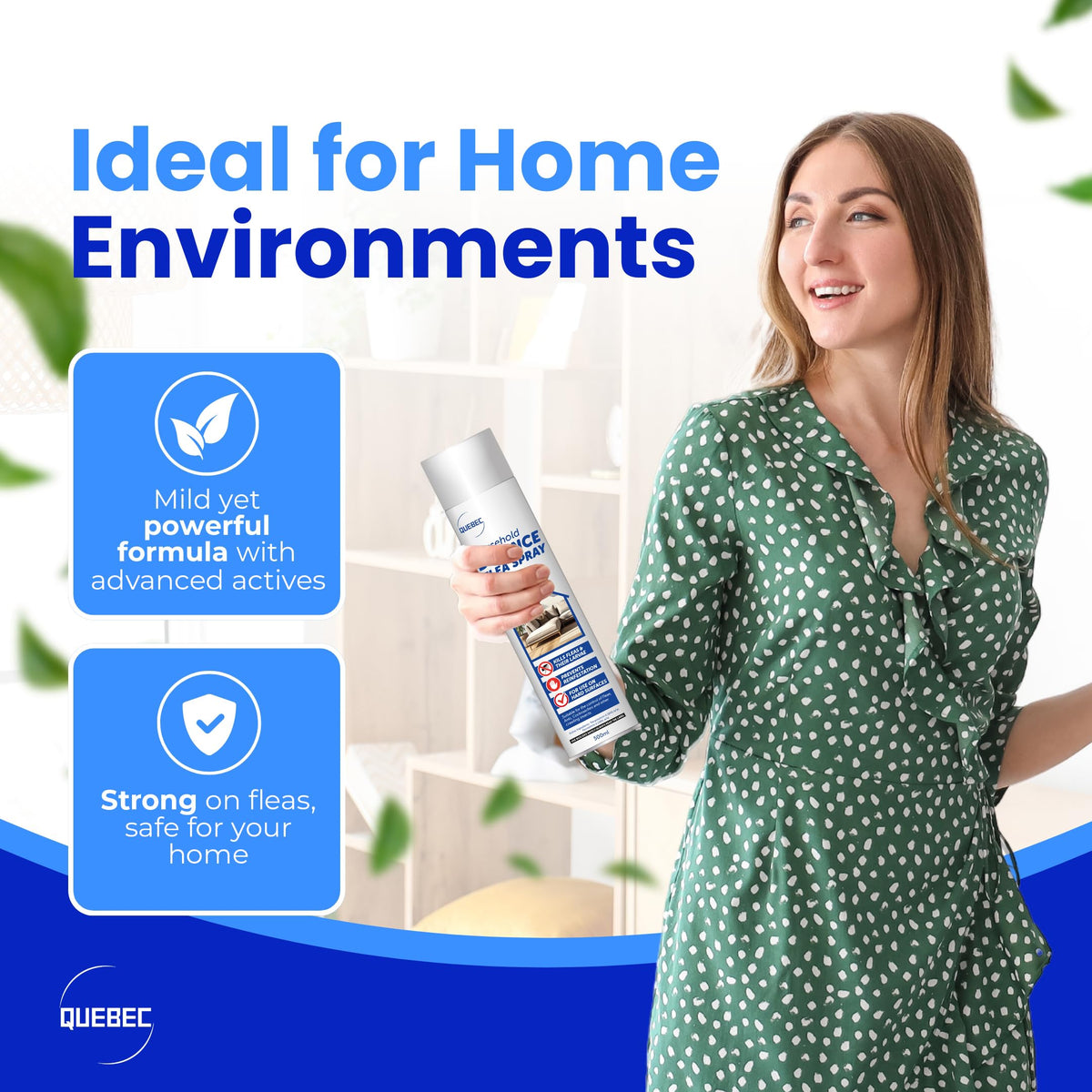 Quebec Household Flea Spray for the Home 500ml, Pack of 3
