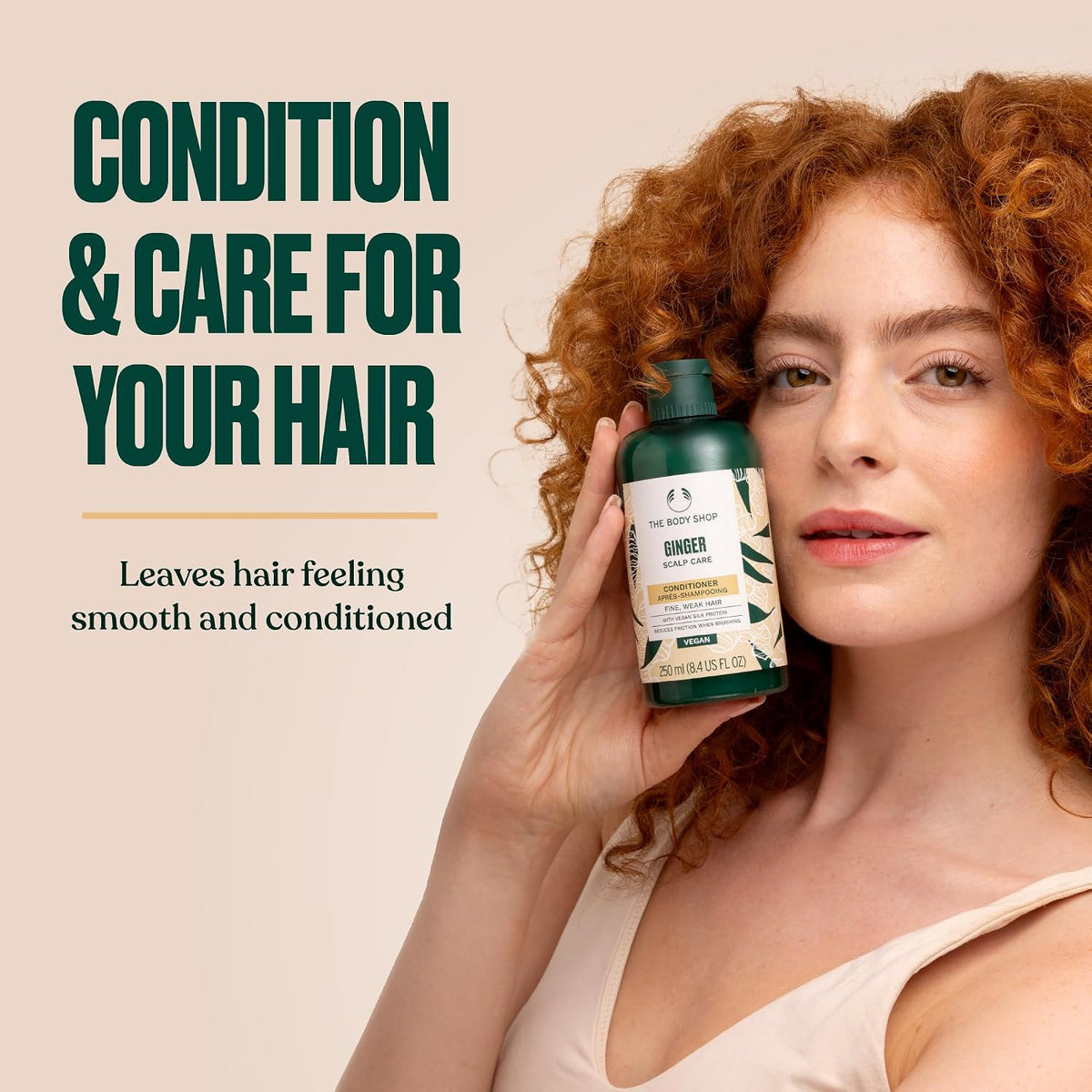 The Body Shop Ginger Scalp Care Conditioner (1x 250ml), Conditioner for Dry, Flaky Scalp, Helps Seal Hair Strands & Reduce Friction, Use After Shampoo, Vegan Haircare