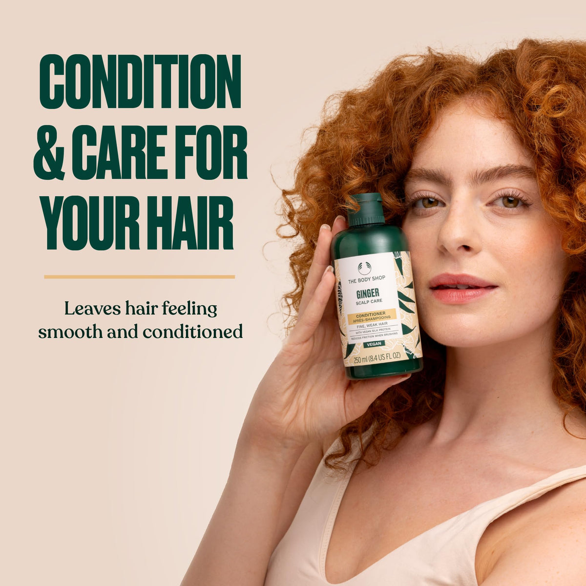 The Body Shop Ginger Scalp Care Conditioner (1x 250ml), Conditioner for Dry, Flaky Scalp, Helps Seal Hair Strands & Reduce Friction, Use After Shampoo, Vegan Haircare
