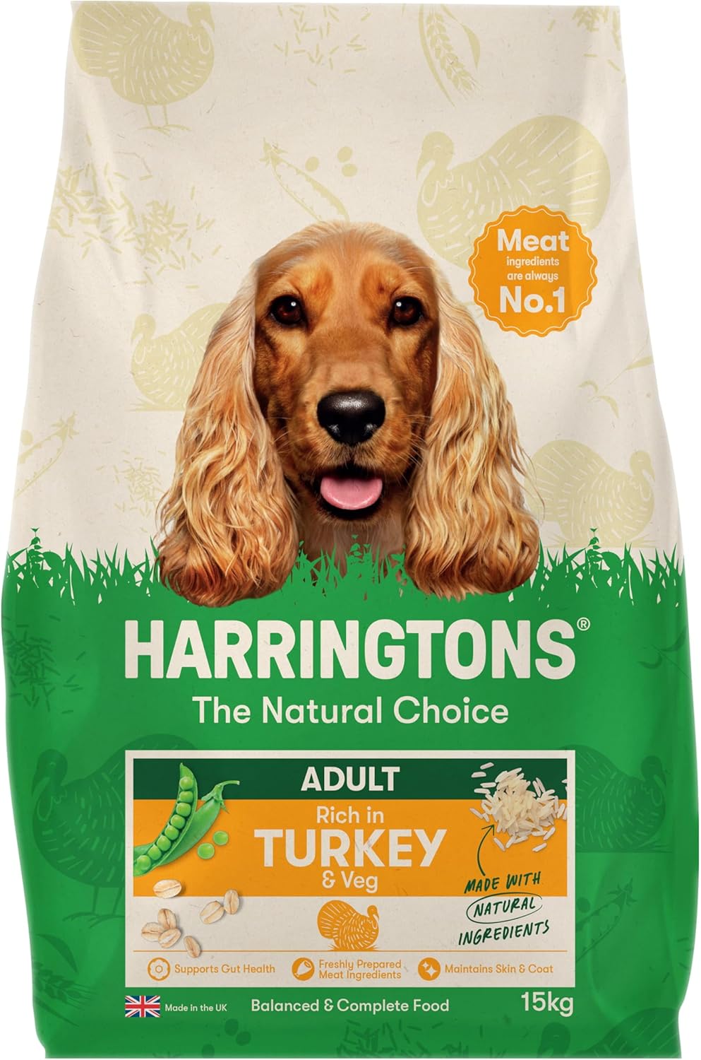 Harringtons Complete Dry Adult Dog Food Turkey & Veg 15kg