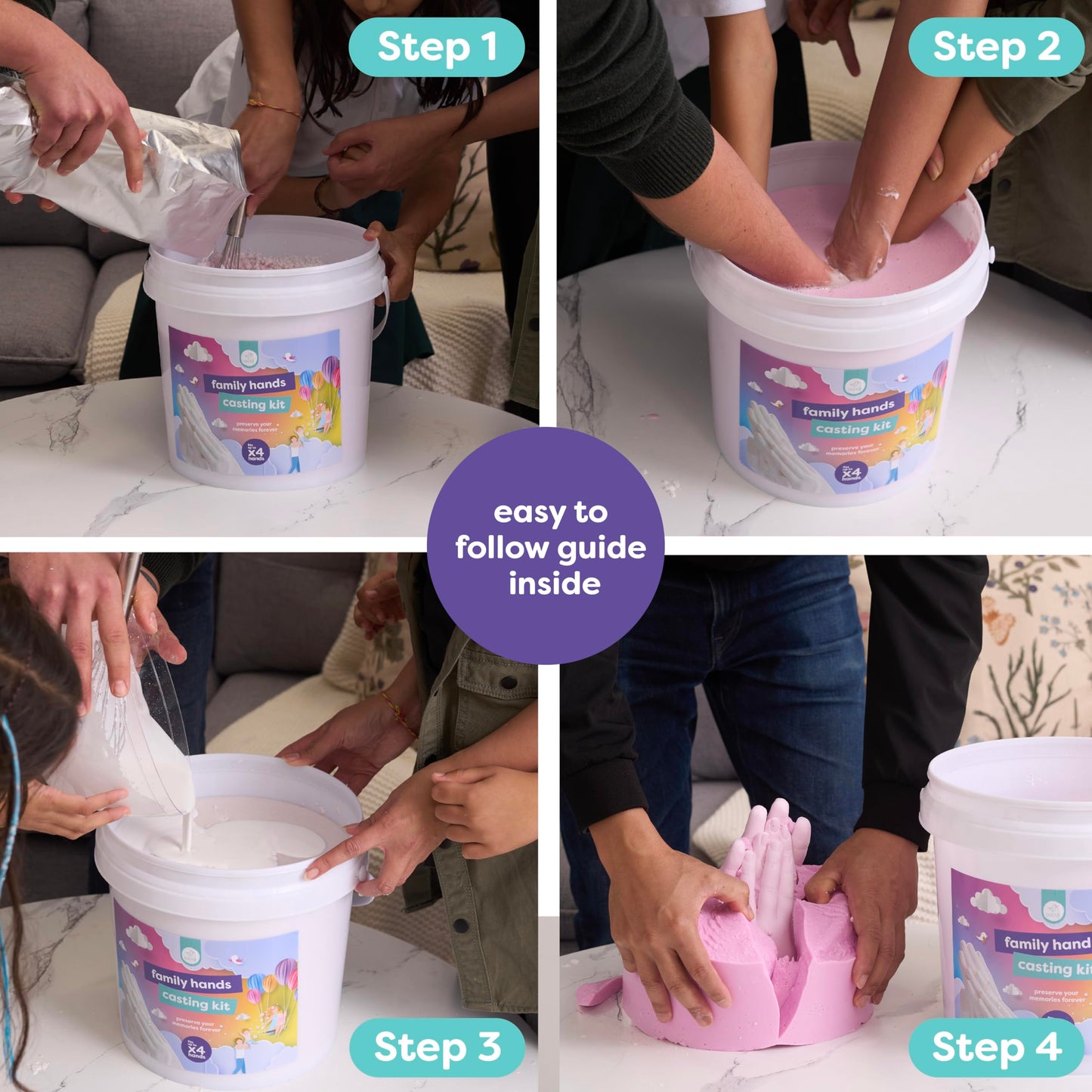Chuckle Holding Hands Casting Kit with Display Base and Paints - DIY Sculpture 3D Plaster Hand Mould Statue Unique Keepsake Gift for Couples, Anniversaries, and Weddings