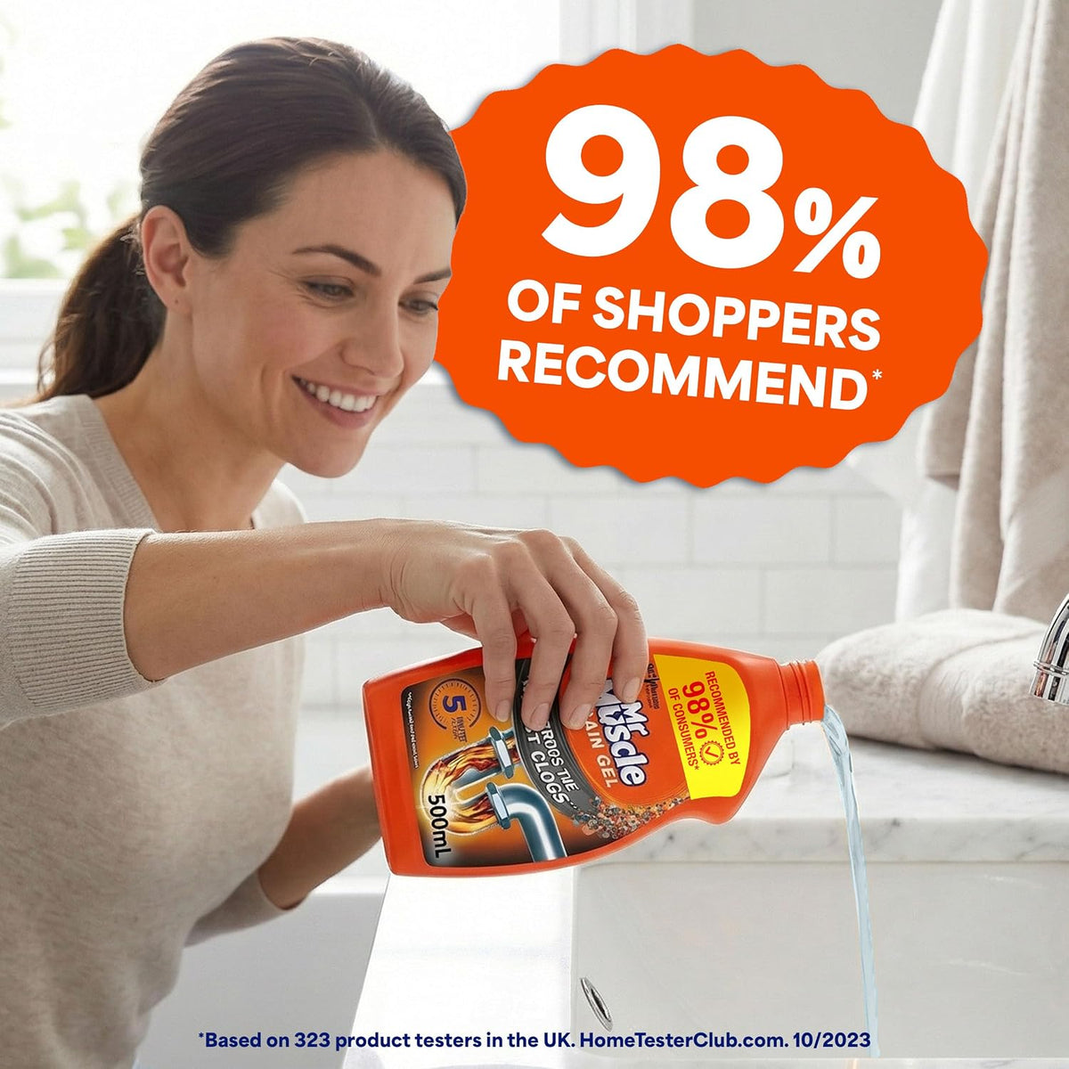 Mr Muscle Drain Unblocker 2x500ml, Heavy Duty Fast Acting Gel Sink Unblocker