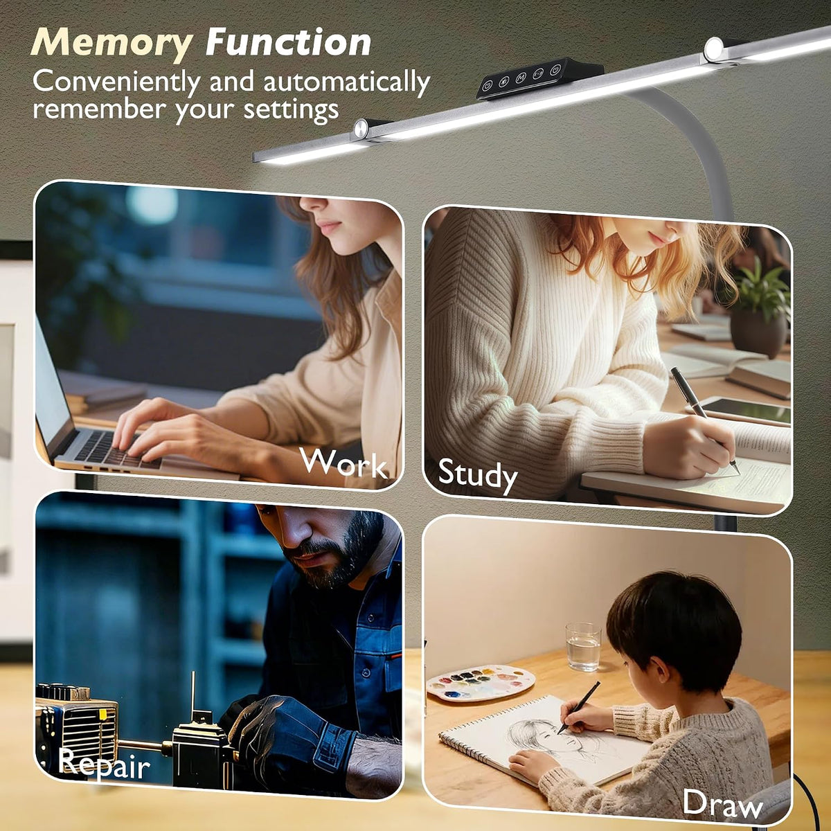 Small LED Rechargeable Portable Foldable Cordless Desk Table Lamp