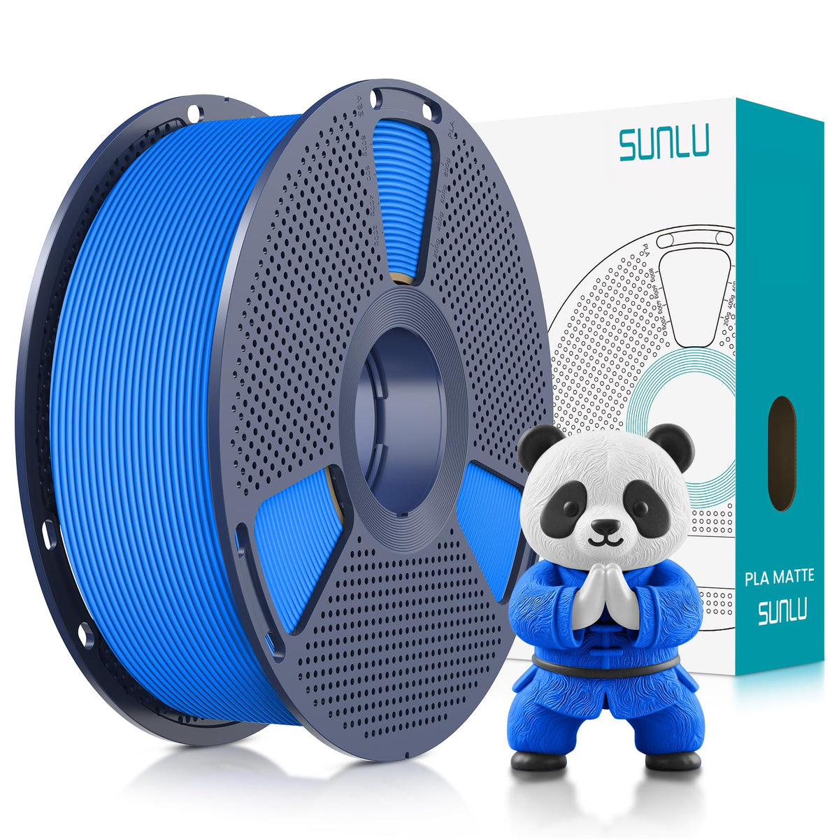 SUNLU Matte PLA 3D Printer Filament 1.75mm, Matte Black 1KG