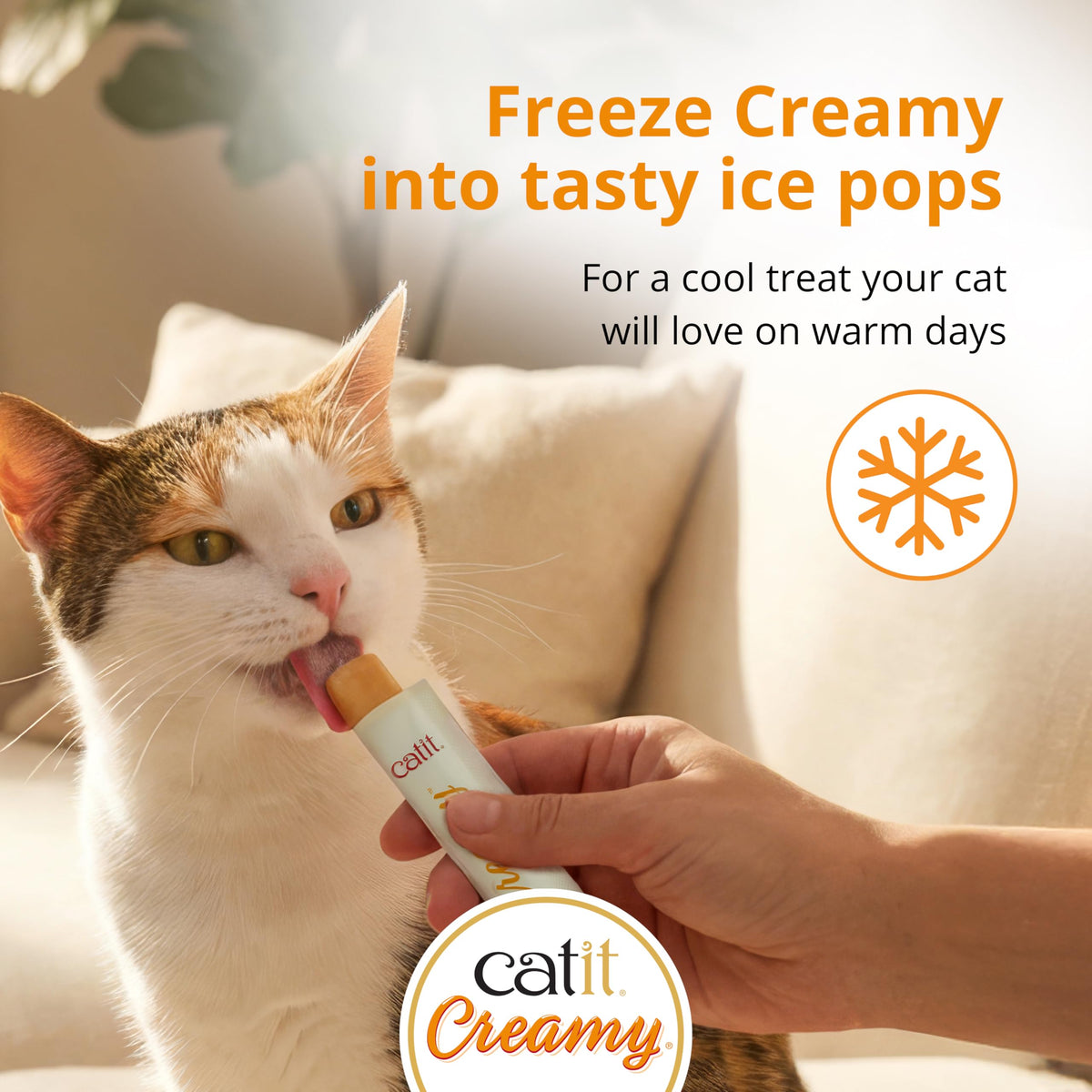 Catit Creamy Salmon & Prawn Lickable Cat Treats for Cats & Kittens 15x10g