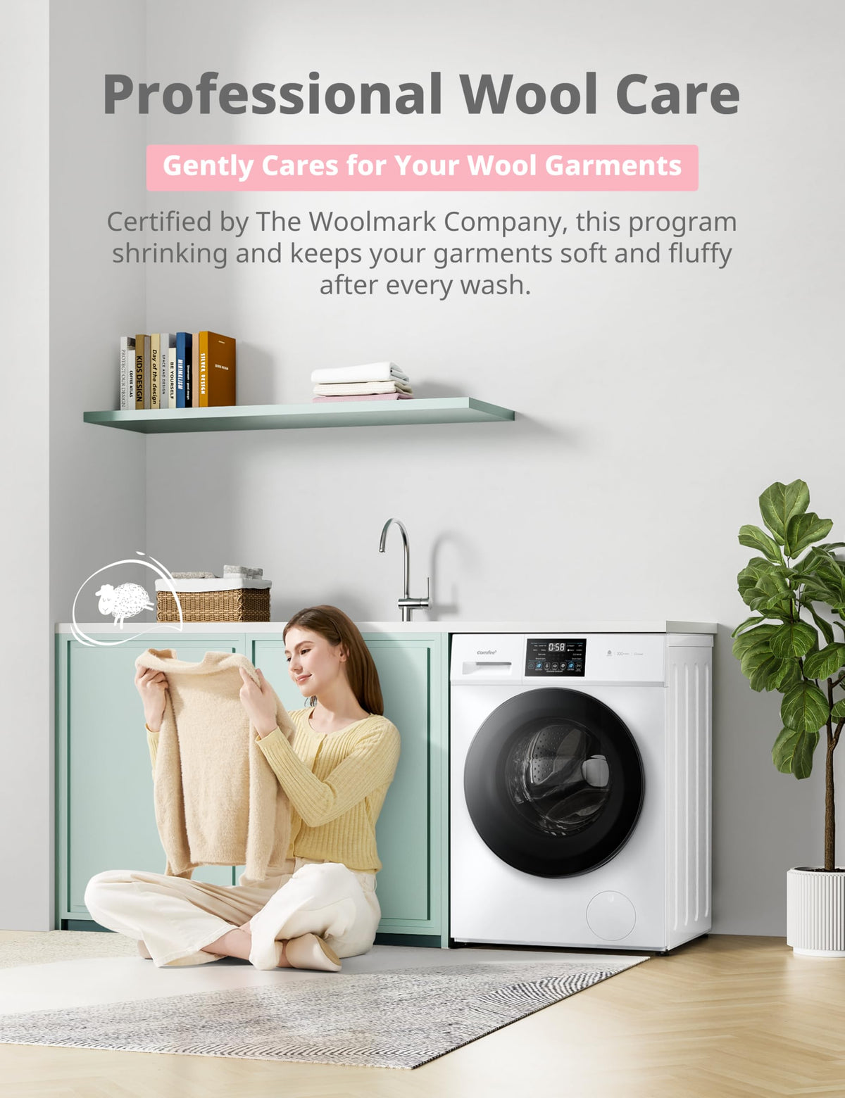 COMFEE' 10kg/7kg Washer Dryer Machine 2 in 1 Energy Class A BLDC Motor