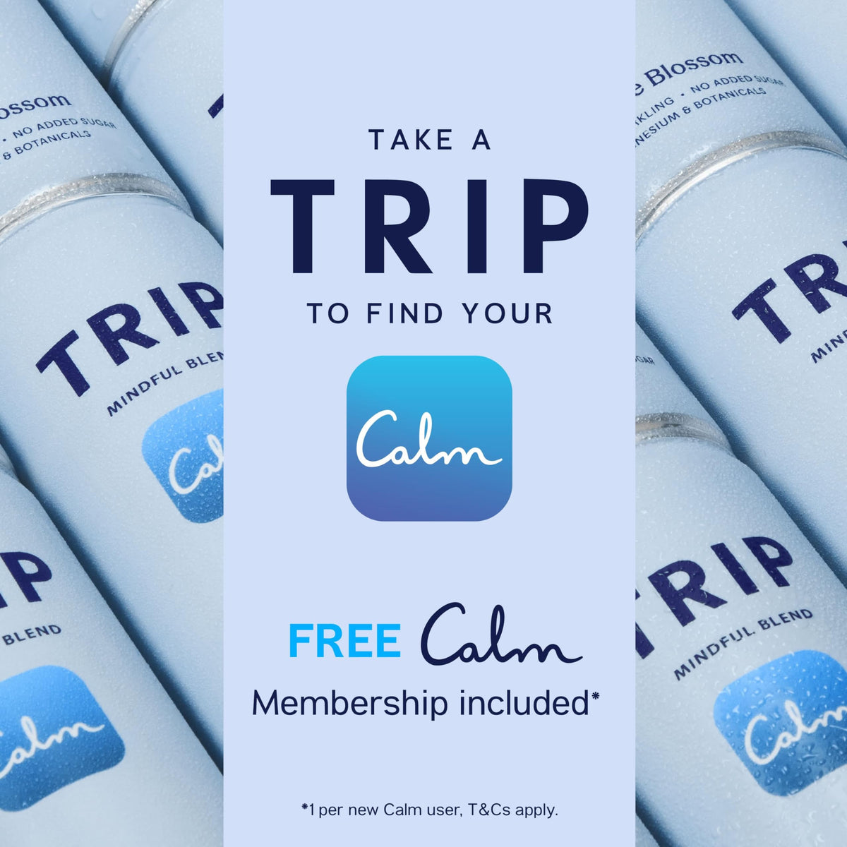 TRIP Cucumber Mint Sparkling drink with 120MG calming Magnesium + Lion’s Mane + Chamomile + Lemon Balm. Low Calorie and Vegan (Pack of 12 x 250ml) - Packaging Might Vary