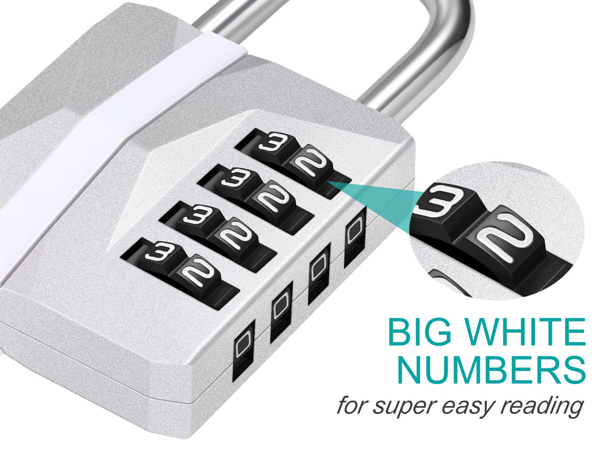 ZHEGE Combination Padlock, 4 Digit Coded Padlock (Sky Blue)