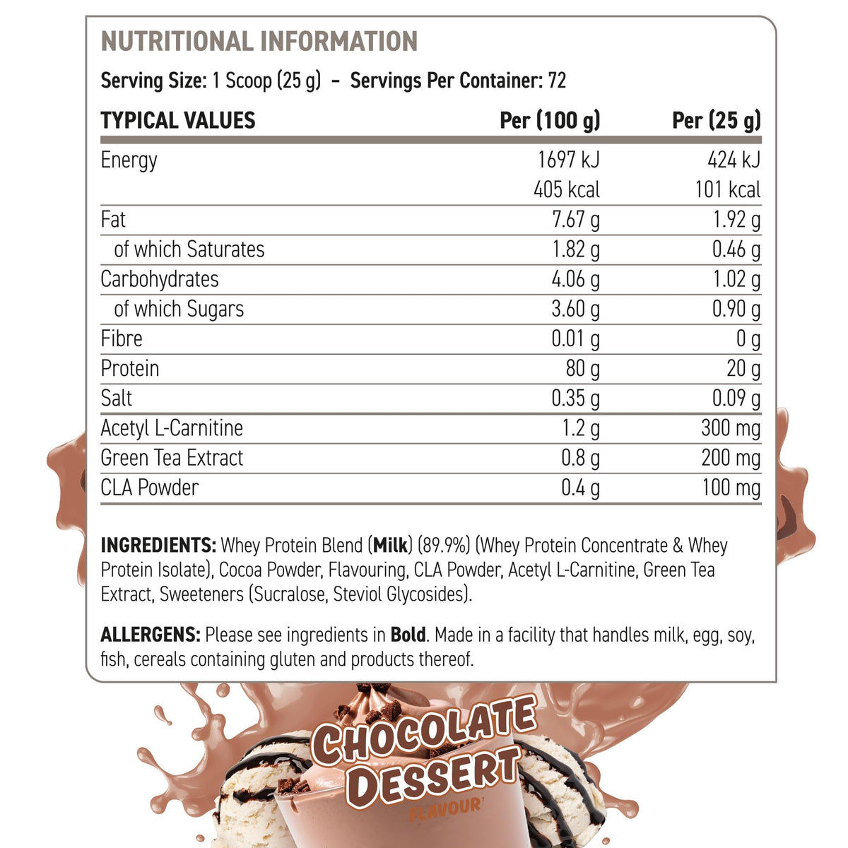 Applied Nutrition Diet Whey - High Protein Powder Supplement, Low Carb & Sugar, for Weight Management with CLA, L Carnitine, Green Tea (450g - 18 Servings) (Vanilla)