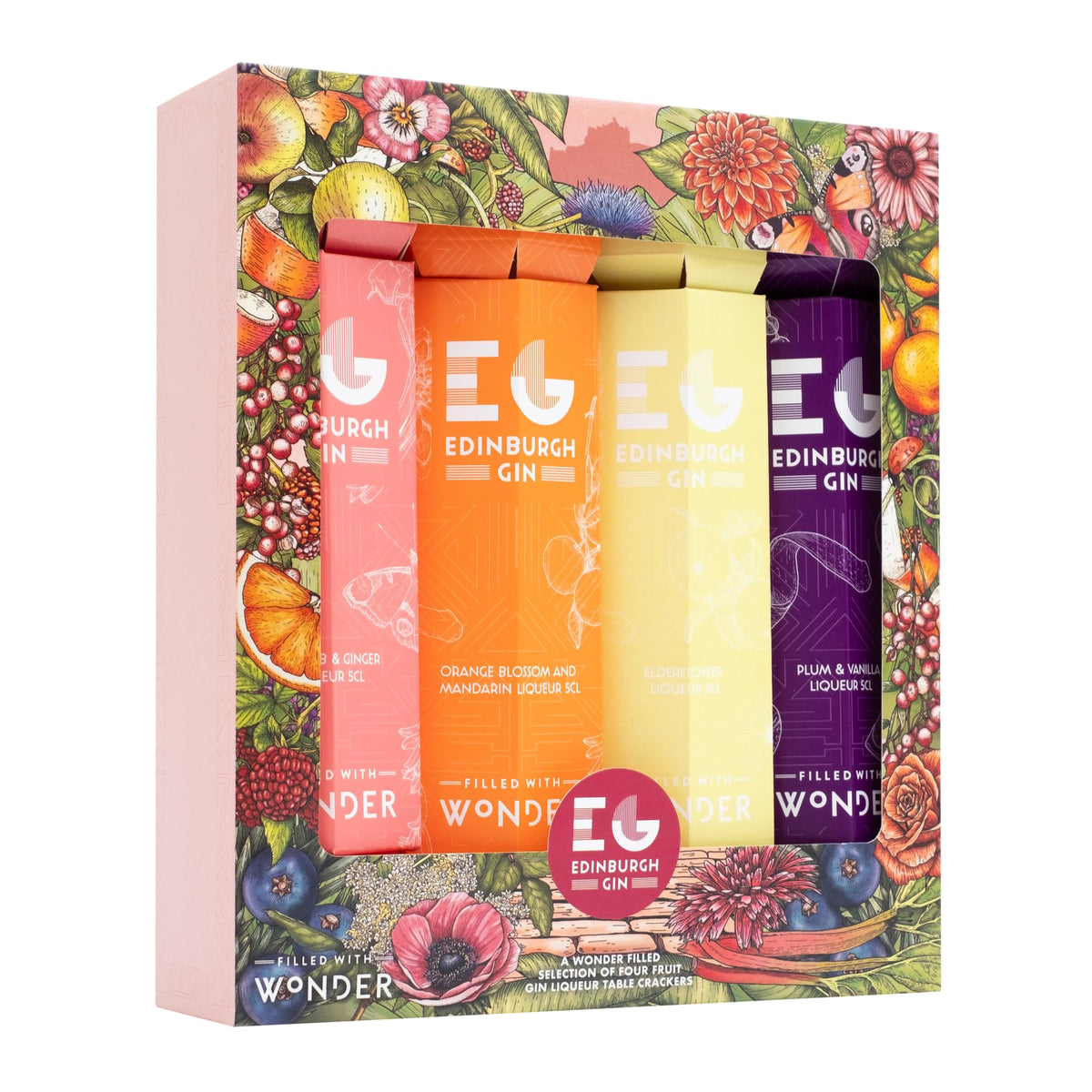 Edinburgh Gin Christmas Crackers, Flavoured Liqueur, 4 x 5 cl