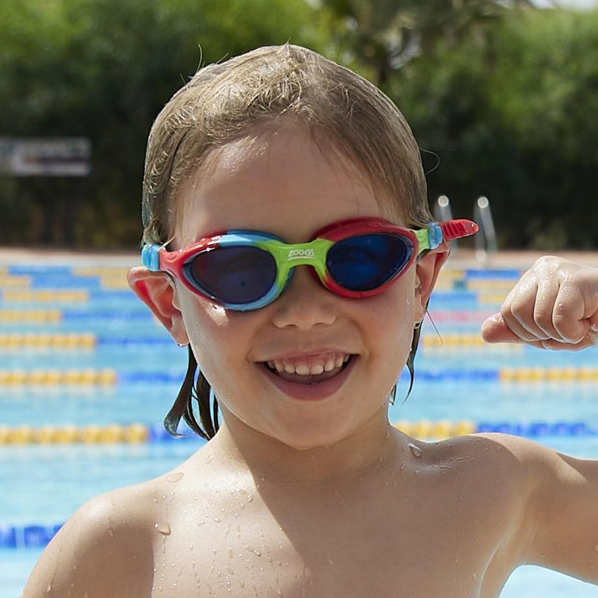 Zoggs Super Seal Kids Swimming Goggles, UV Protection, Quick Adjust Split Yoke Comfort Strap, Fog Free Clear Swim Goggle Lenses, Ages 6-14