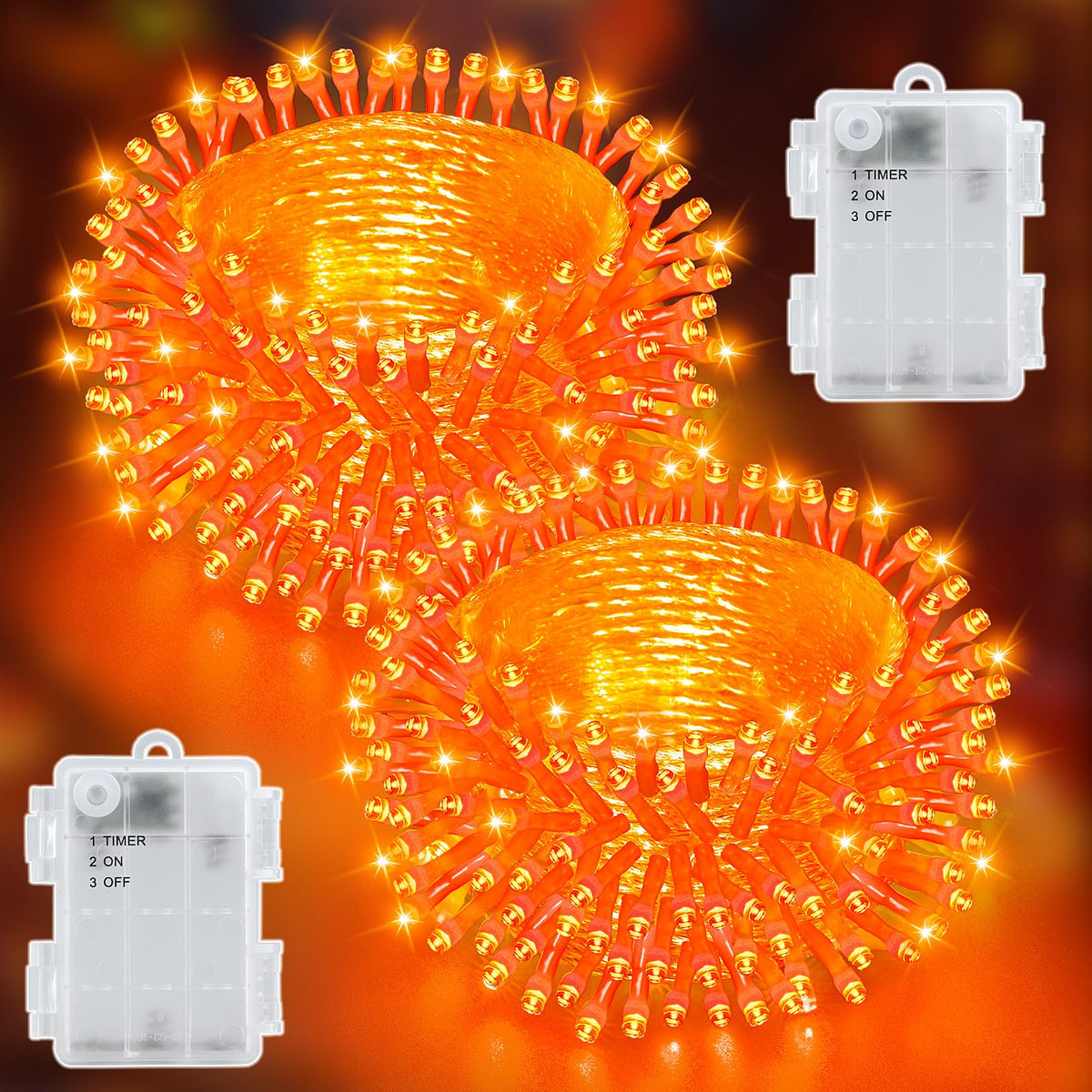Dalugo Battery Fairy Lights, 3M 30 LED Warm White String Lights with 6h Timer, IP65 Waterproof Battery Powered Fairy Lights for Indoor Outdoor Christmas Decorations