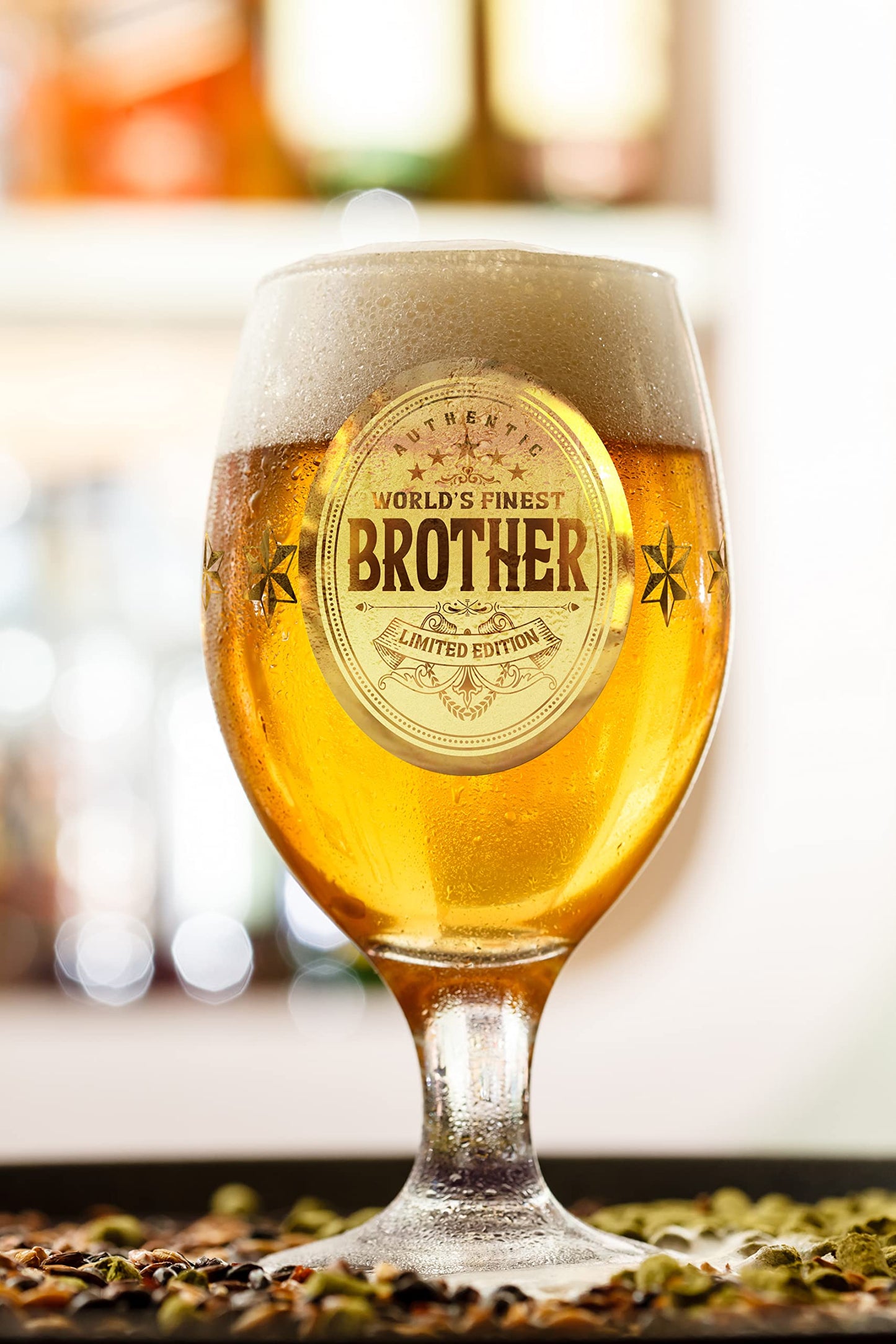 Crownly Crystal® Gold Birthday Gifts: Dad's Beer Glasses