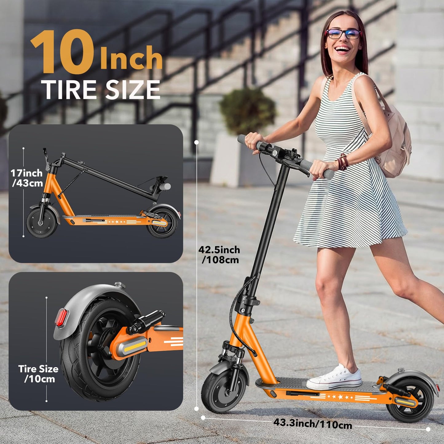 Zephyride V8 Electric Scooter — 350W, 25 km/h, 28-35 km Range, Smart App | UL-2272 Certified
