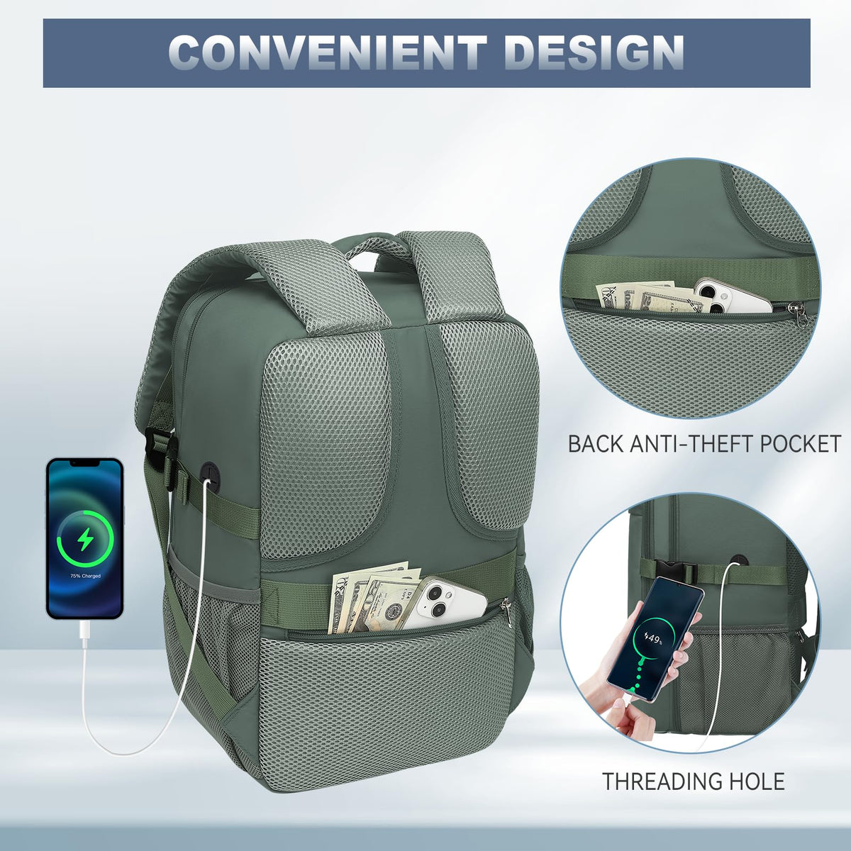 Lossga Ryanair Cabin Bags 40x30x20 Underseat Carry-ons Travel Backpack (Pack of 2)