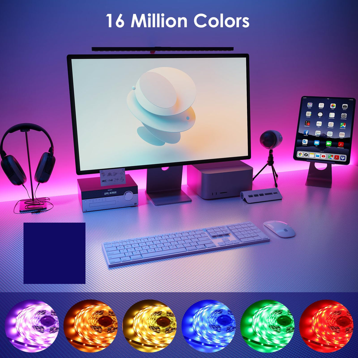 HOVVIDA LED Strip Lights 10M, 1x10M, 30 LEDs/Meter, 24V RGB LED Strip Light, 300 LEDs, APP and Remote Control, Music Mode, Timer Mode, LED for Bedroom, Living Room, Kitchen, Party