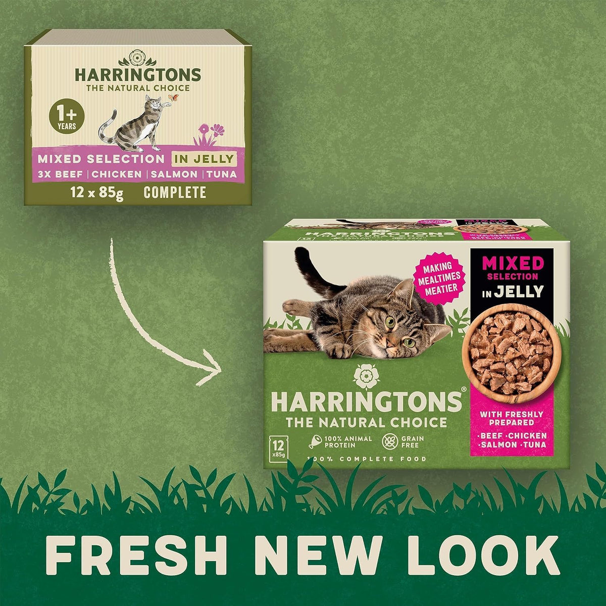 Harringtons Complete Wet Adult Cat Food Pouch Mixed in Jelly Pack 40x85g